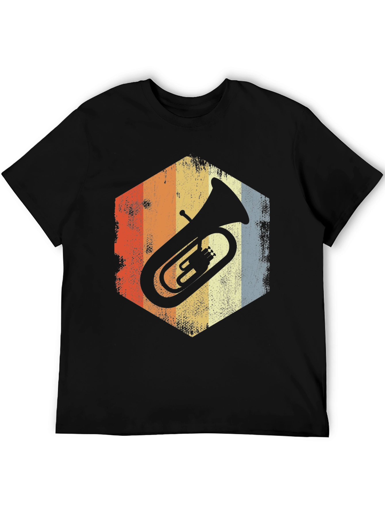 Retro Tuba Graphic Tee - Vintage Style Music Shirt