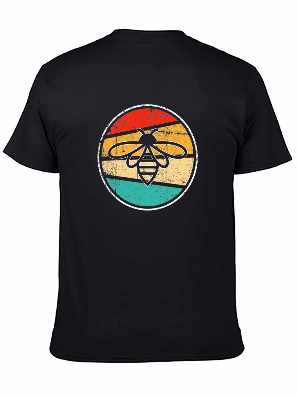 Retro Bee Graphic T-Shirt - Black