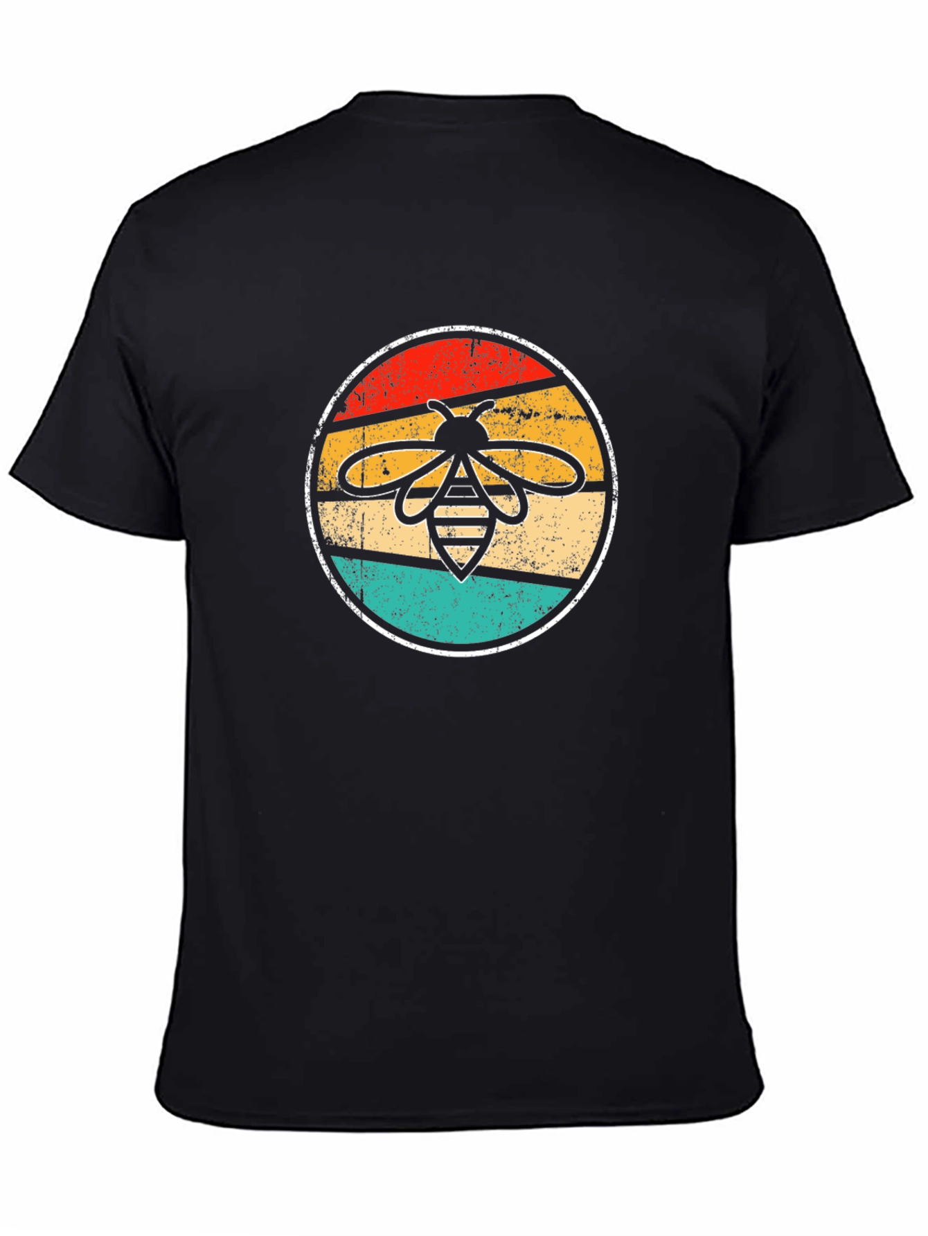 Retro Bee Graphic T-Shirt - Black