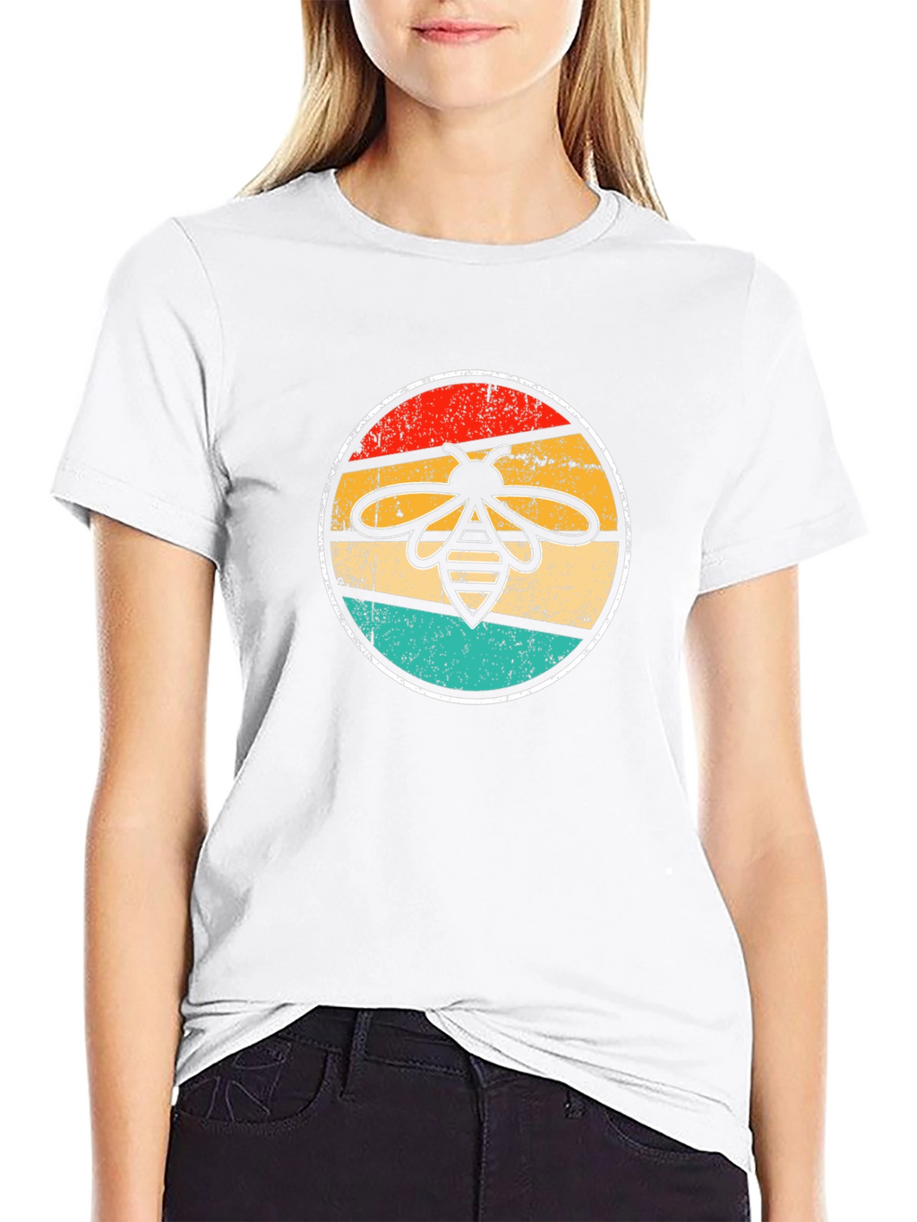 Retro Bee Graphic T-Shirt - Black