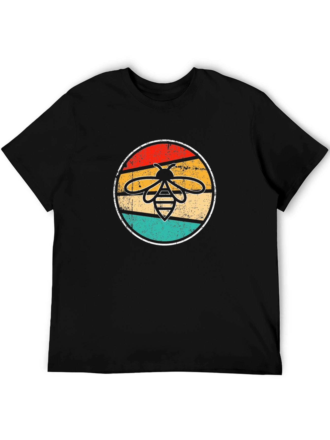 Retro Bee Graphic T-Shirt - Black