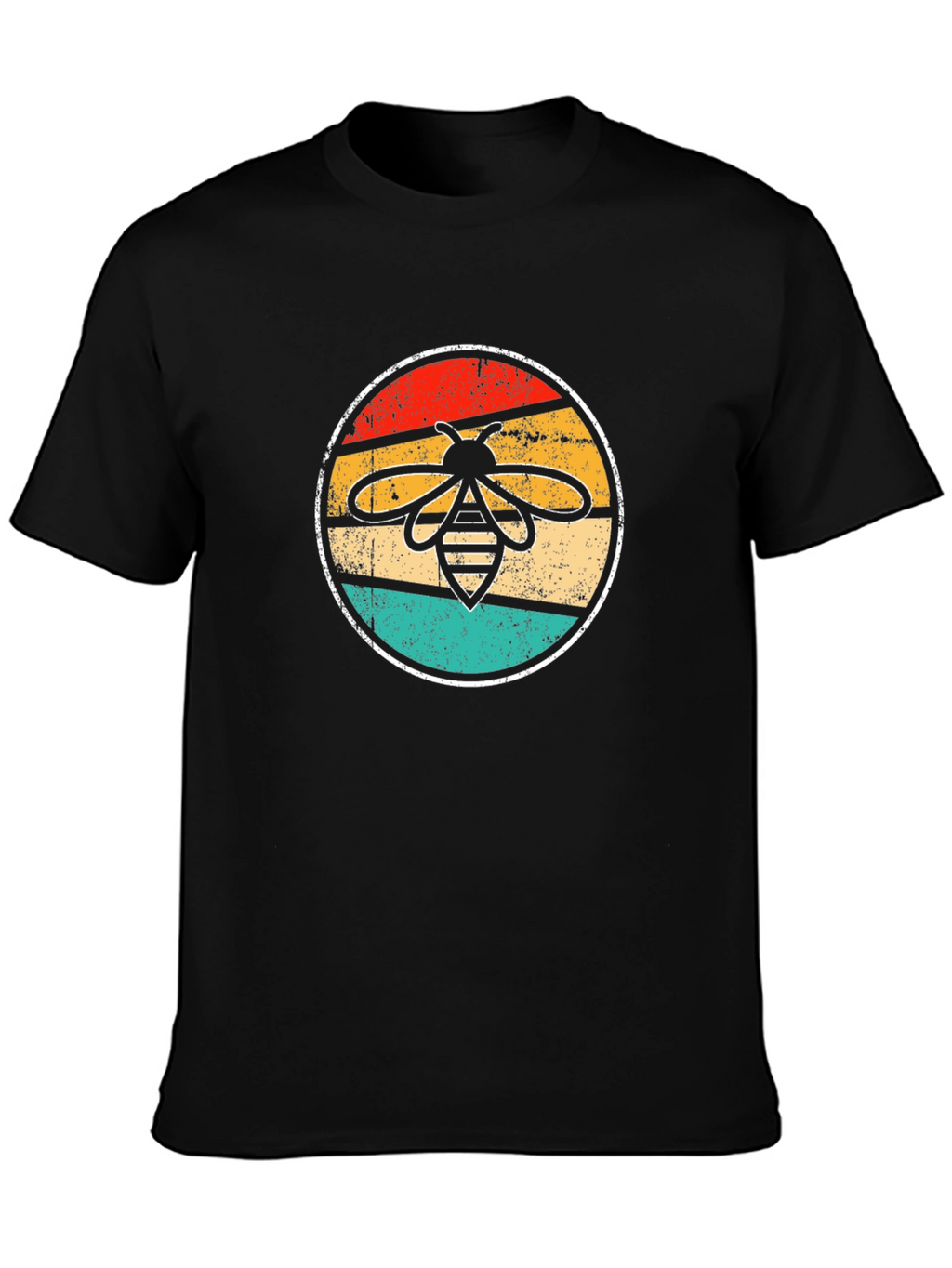Retro Bee Graphic T-Shirt - Black