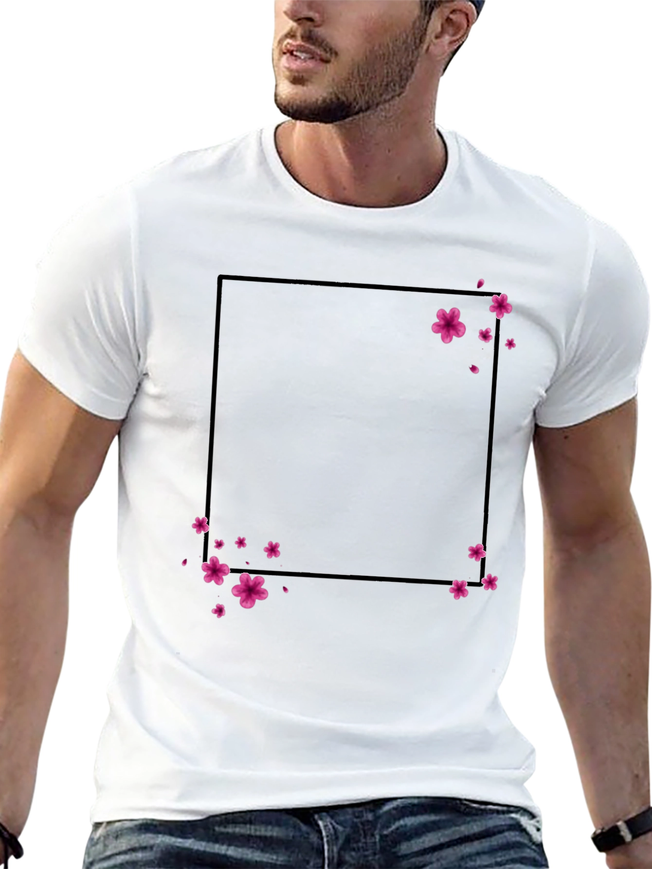 Cherry Blossom Graphic Tee - Stylish Black T-Shirt