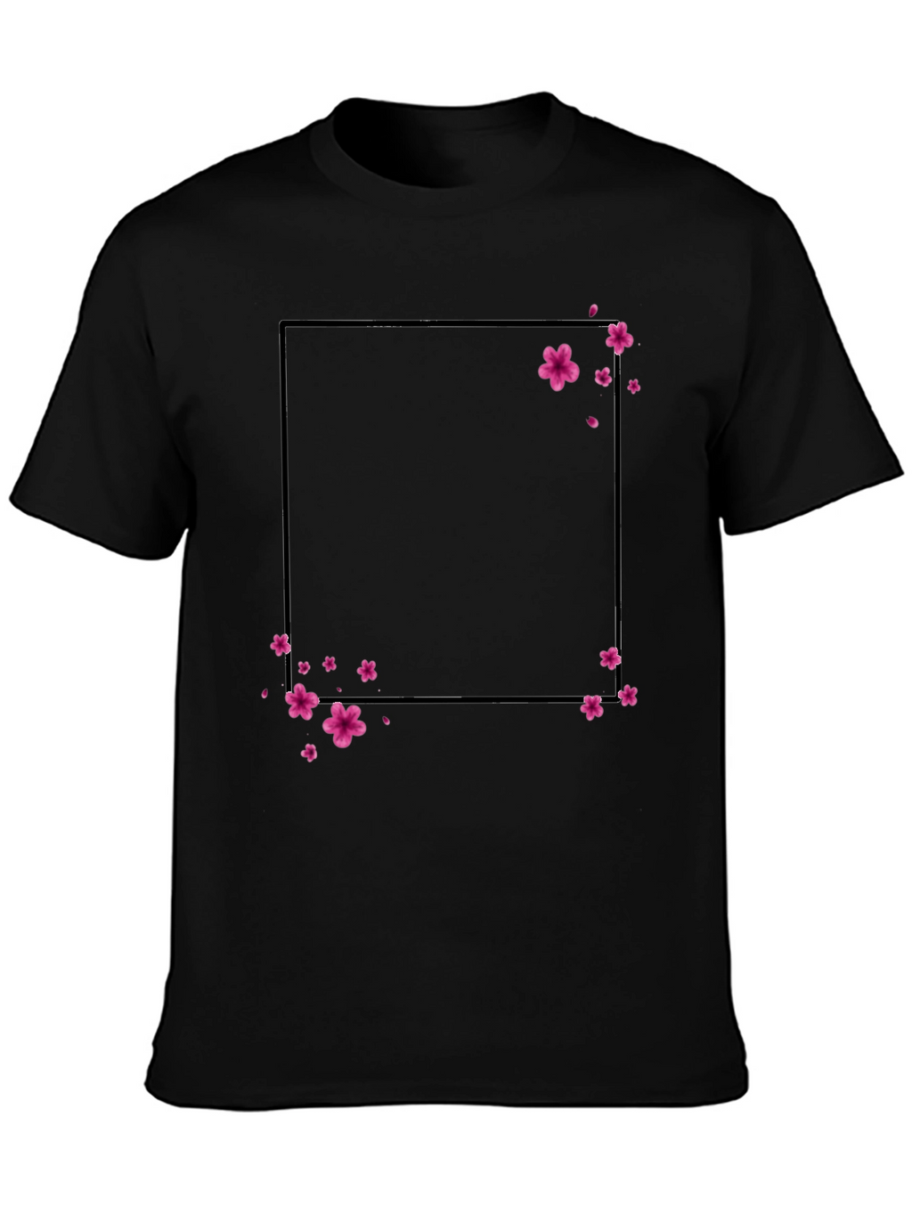 Cherry Blossom Graphic Tee - Stylish Black T-Shirt