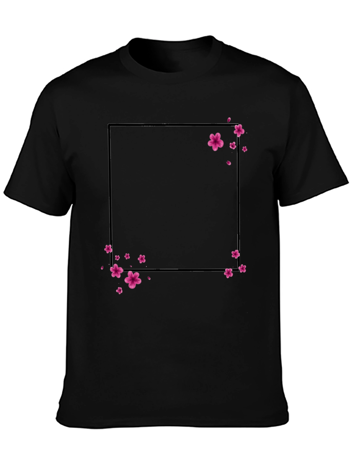Cherry Blossom Graphic Tee - Stylish Black T-Shirt