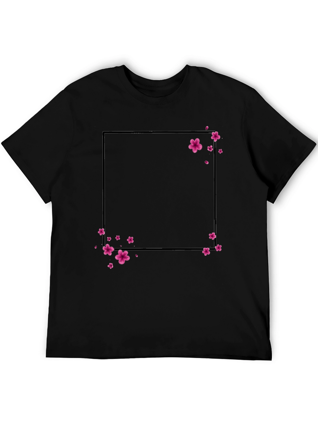 Cherry Blossom Graphic Tee - Stylish Black T-Shirt