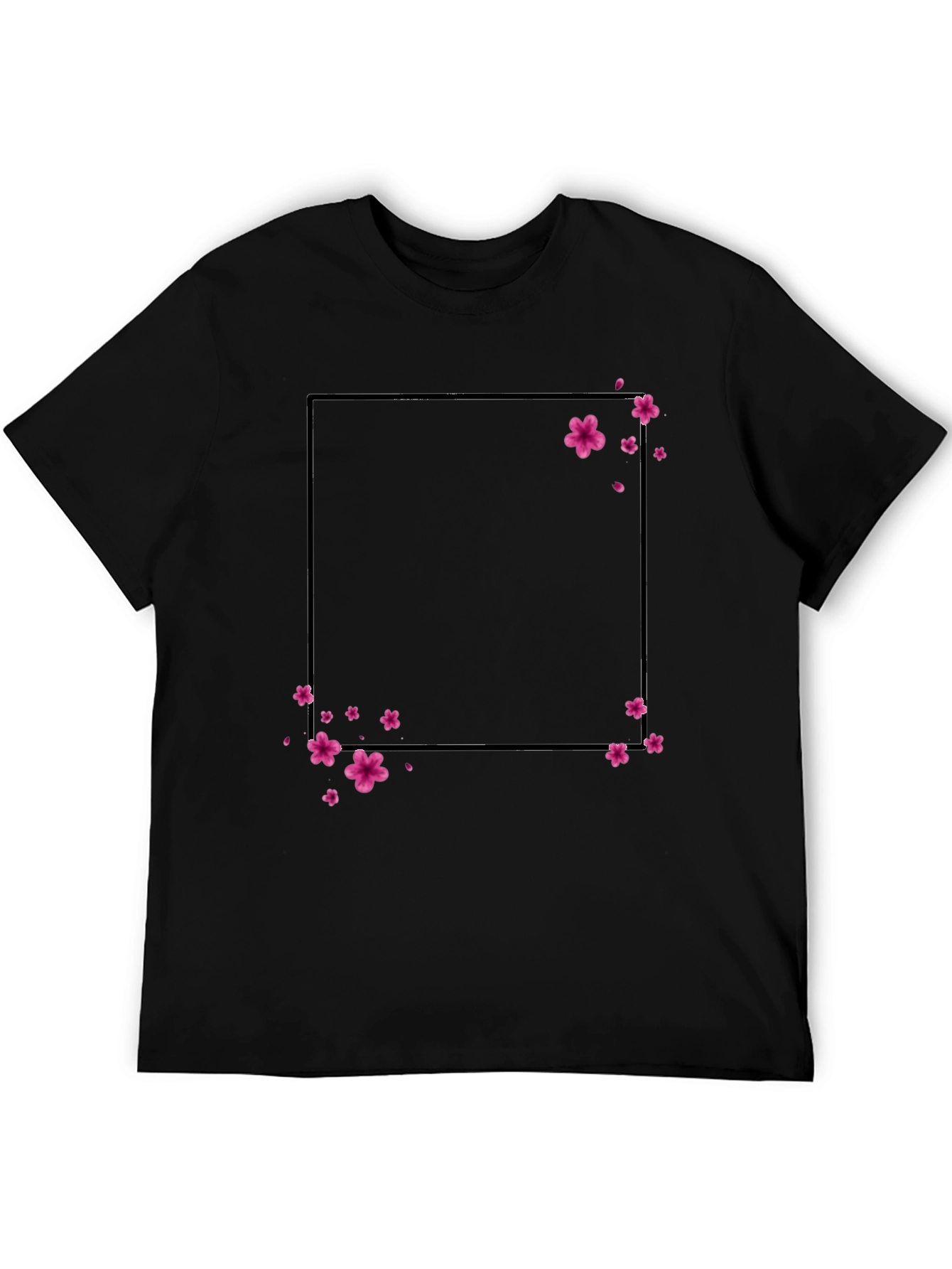 Cherry Blossom Graphic Tee - Stylish Black T-Shirt