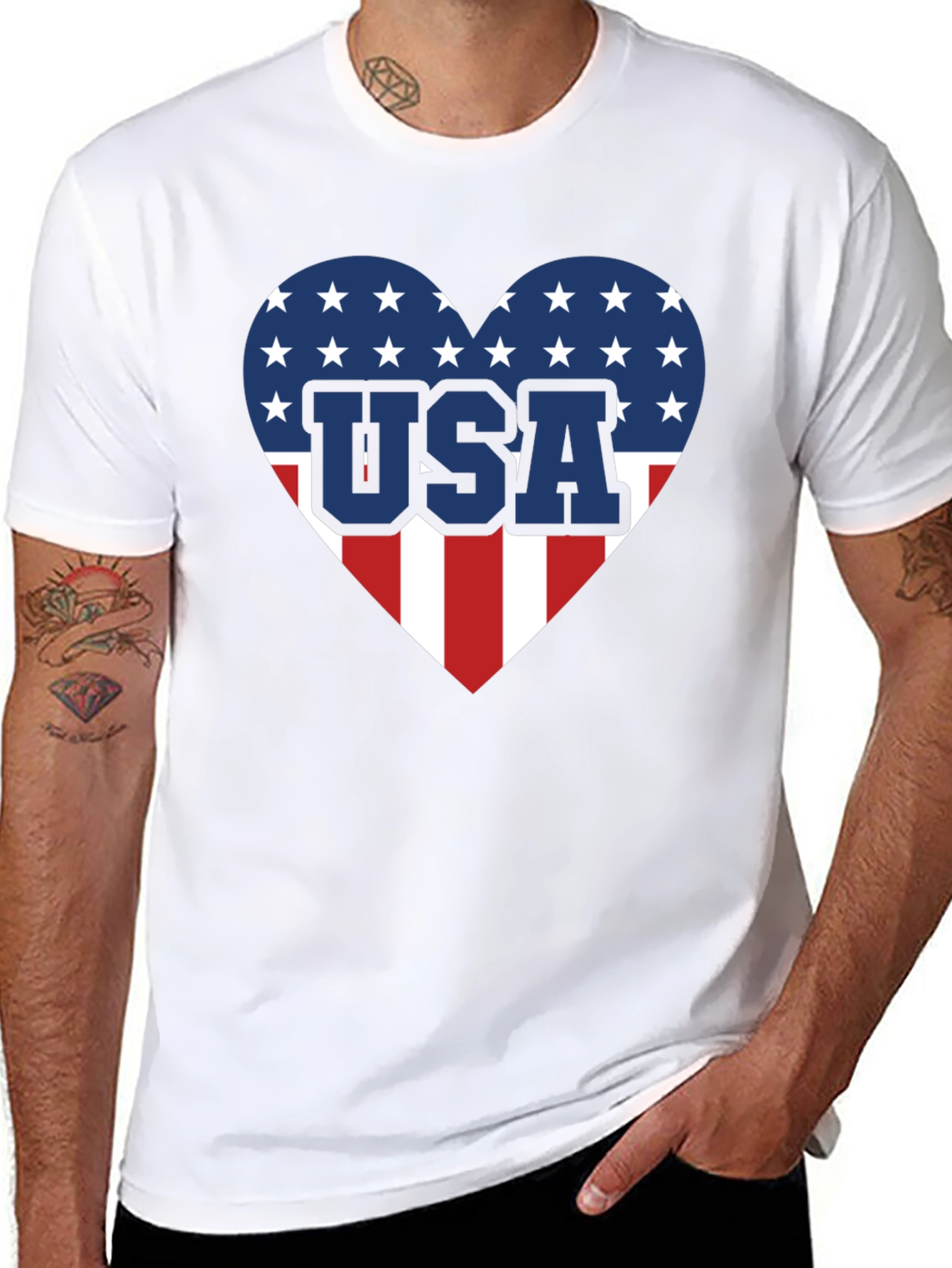 USA Heart Flag Graphic T-Shirt