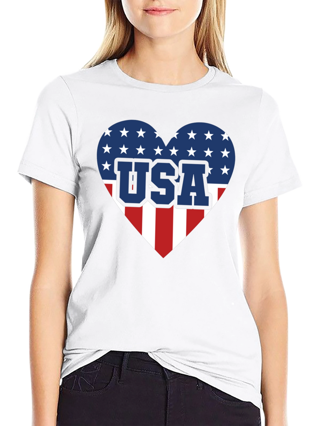 USA Heart Flag Graphic T-Shirt