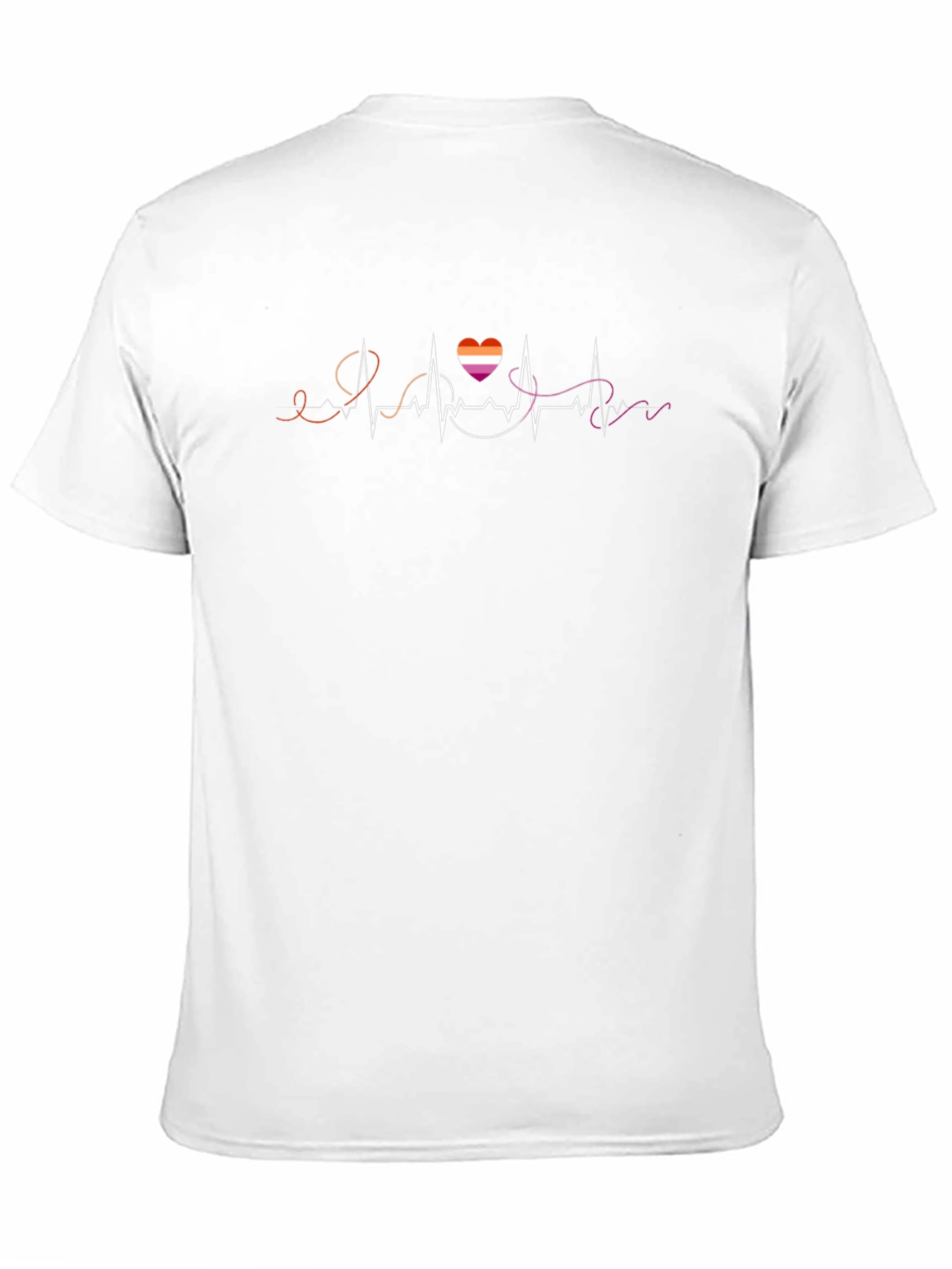 Lesbian Pride Heartbeat T-Shirt - Black