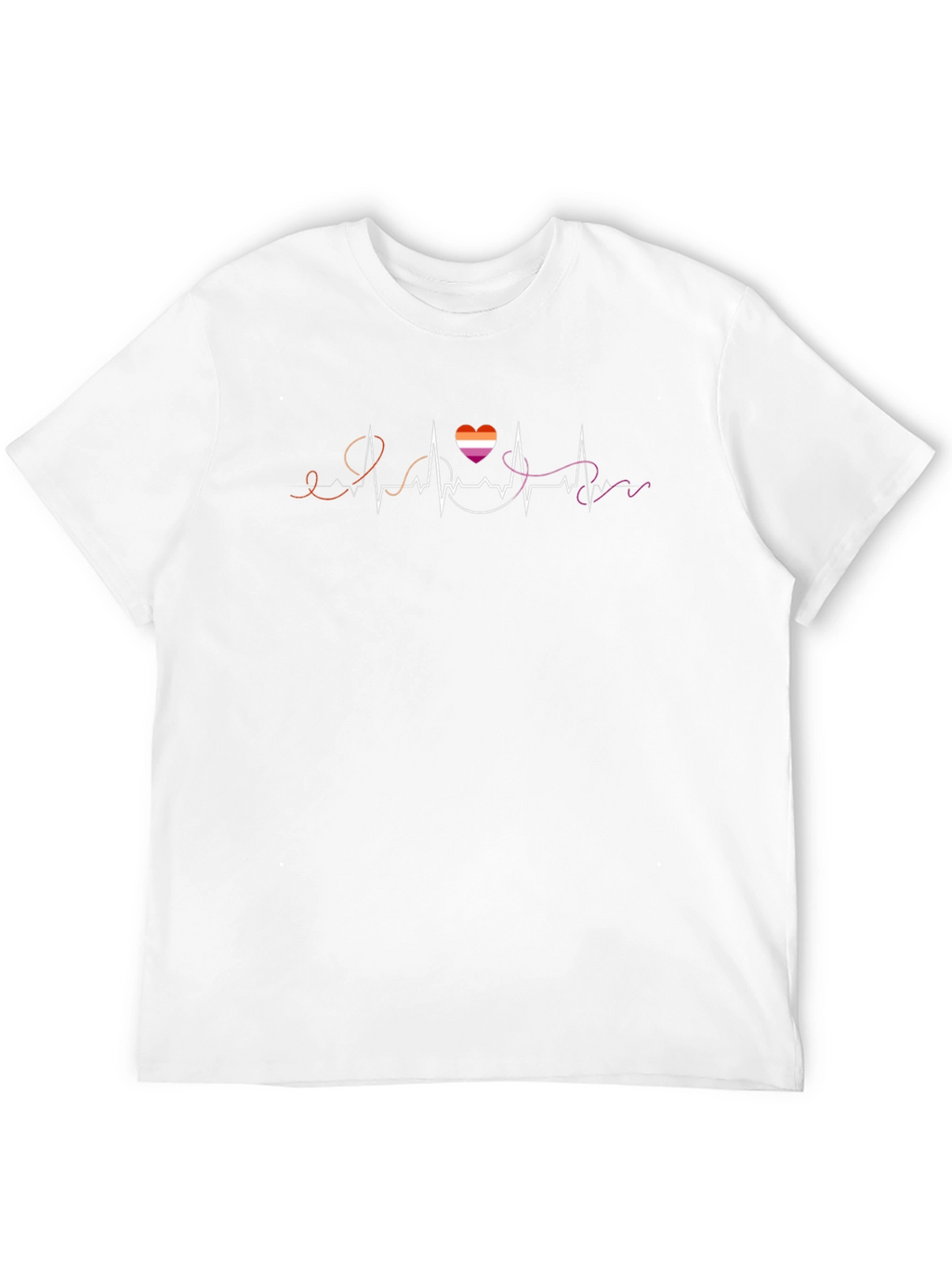 Lesbian Pride Heartbeat T-Shirt - Black