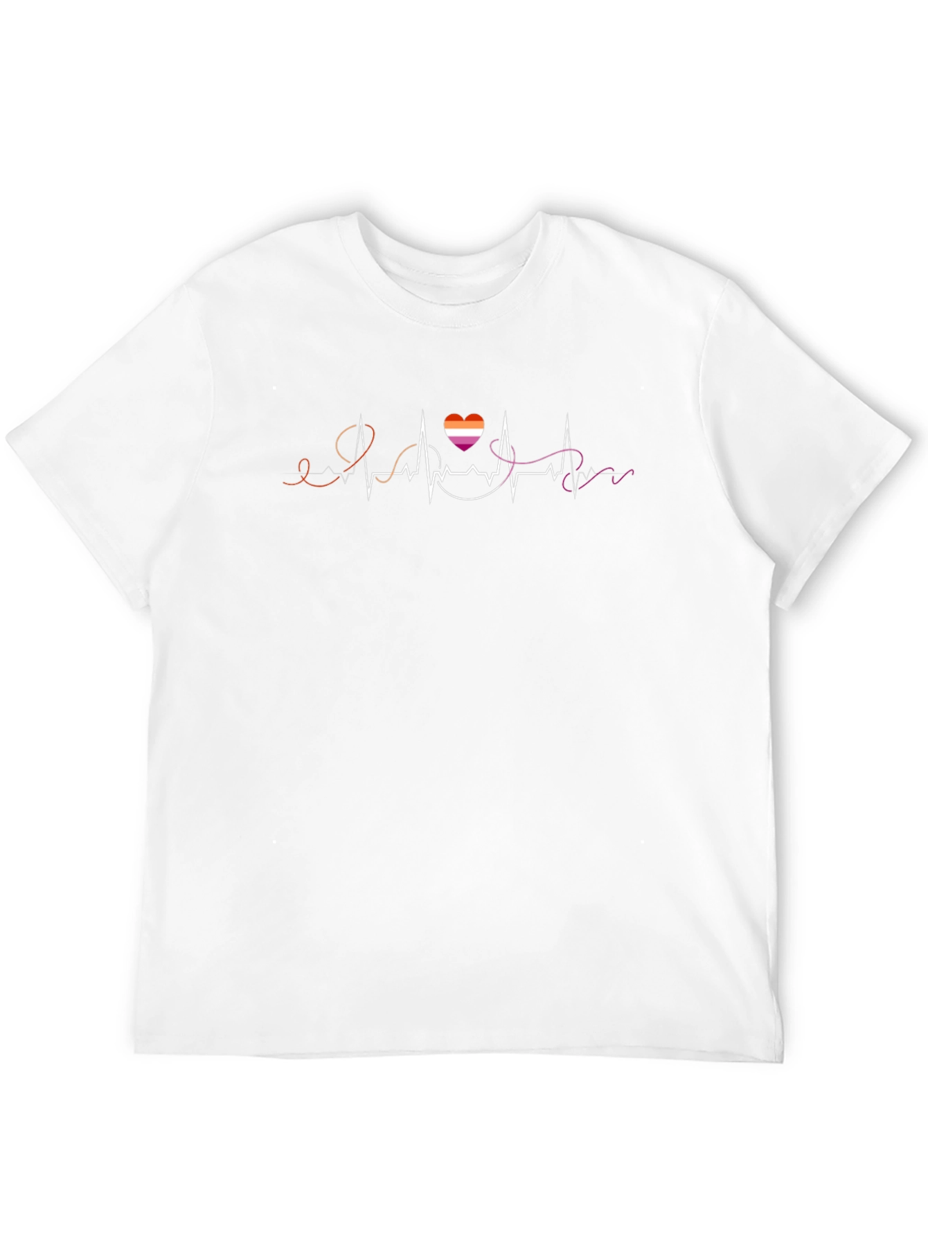 Lesbian Pride Heartbeat T-Shirt - Black