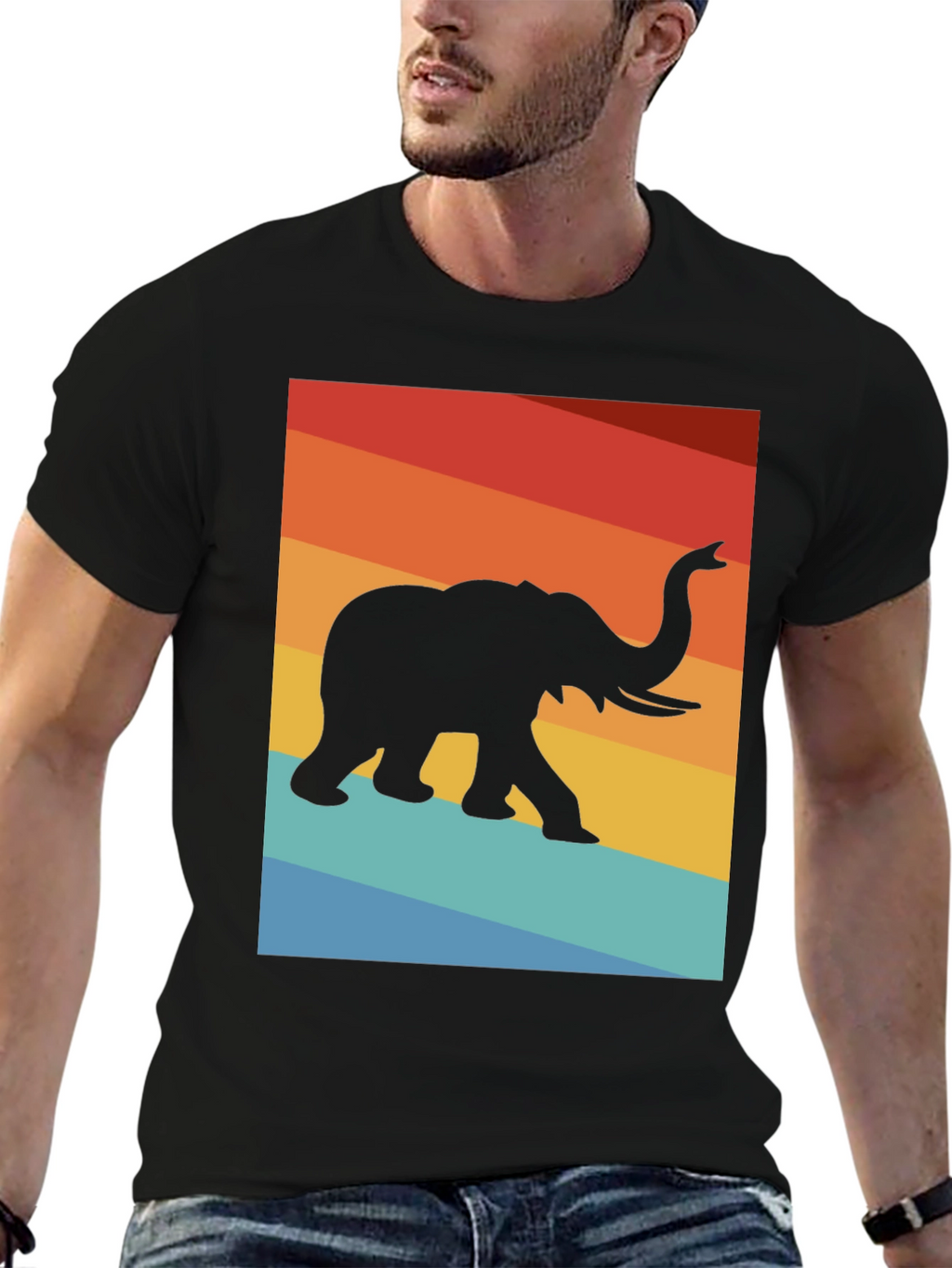Retro Elephant Graphic Tee - Comfort Fit