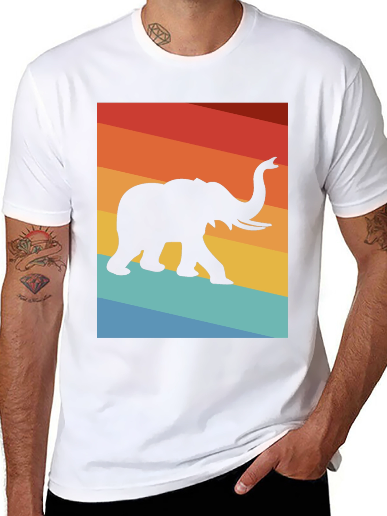 Retro Elephant Graphic Tee - Comfort Fit