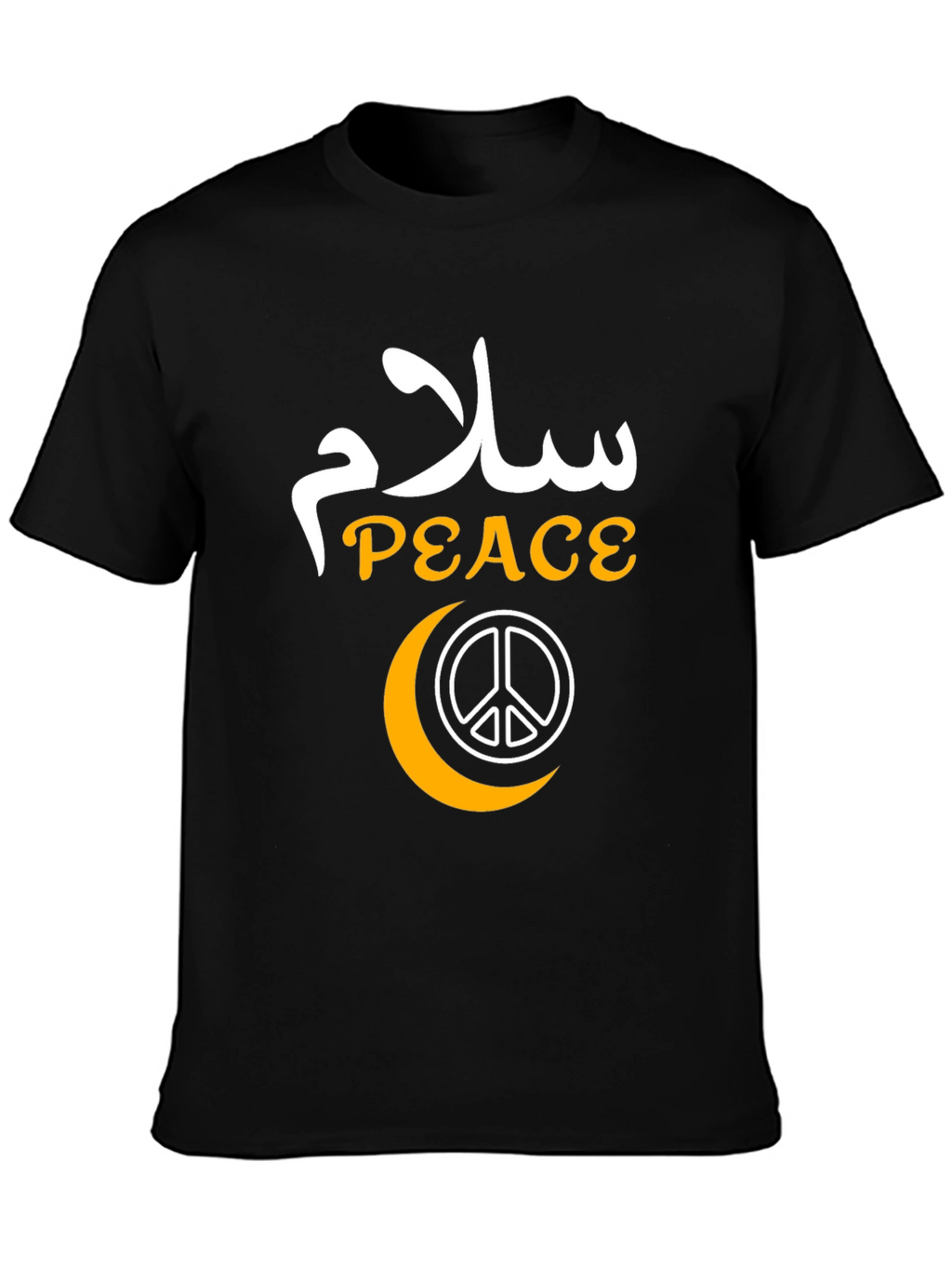 Peace Graphic T-Shirt - Black Cotton Blend