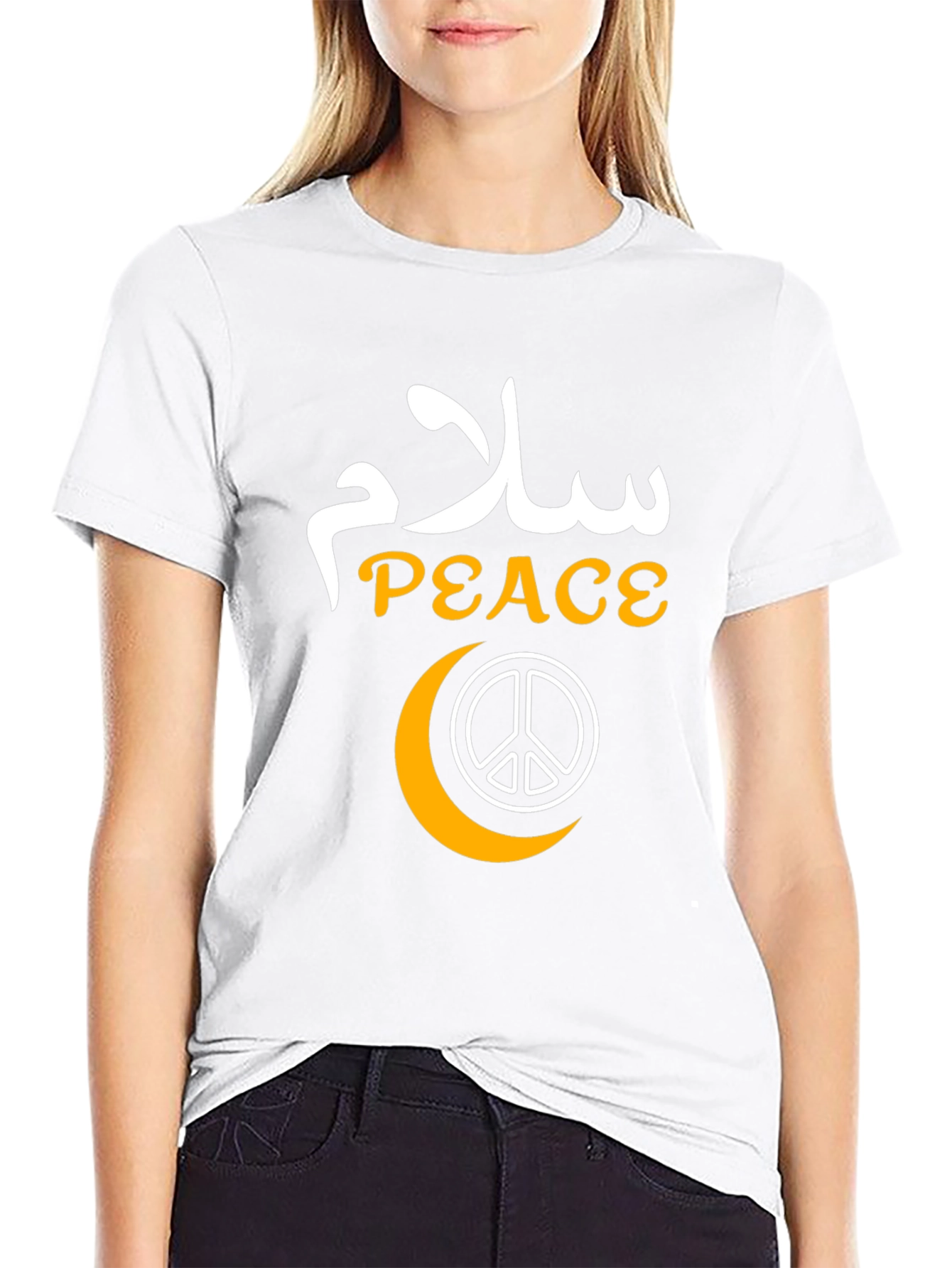 Peace Graphic T-Shirt - Black Cotton Blend
