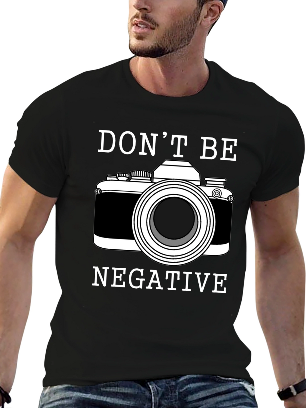 Dont Be Negative Camera Graphic T-Shirt