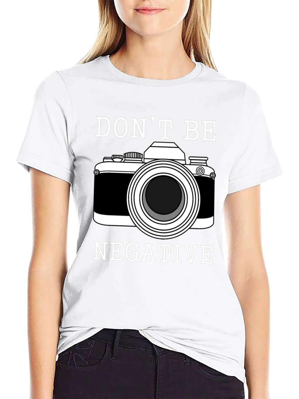 Dont Be Negative Camera Graphic T-Shirt