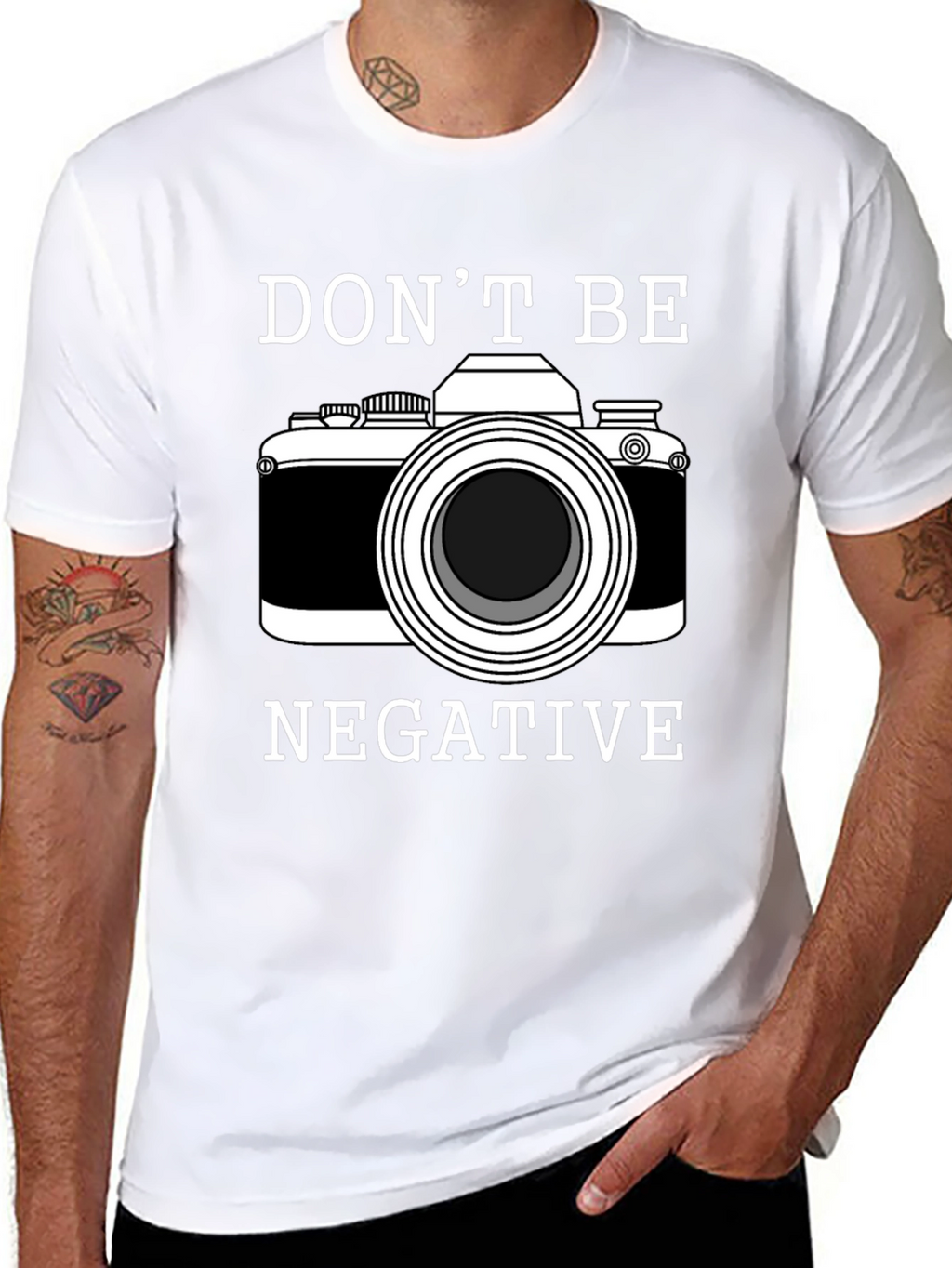 Dont Be Negative Camera Graphic T-Shirt