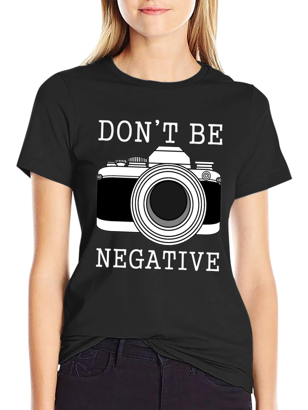 Dont Be Negative Camera Graphic T-Shirt