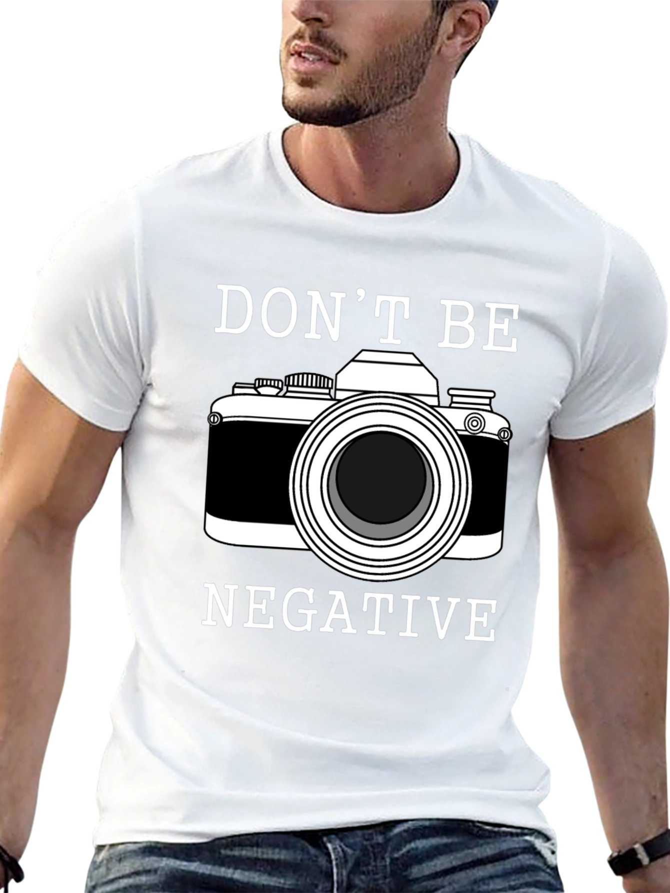 Dont Be Negative Camera Graphic T-Shirt