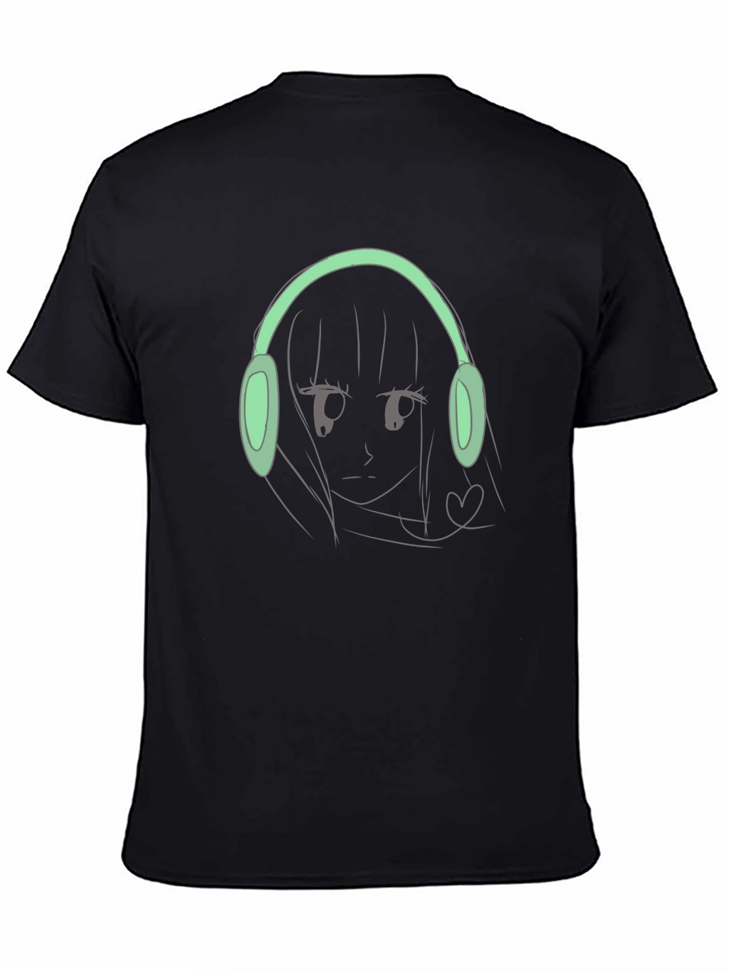 Anime Girl with Headphones Graphic Tee