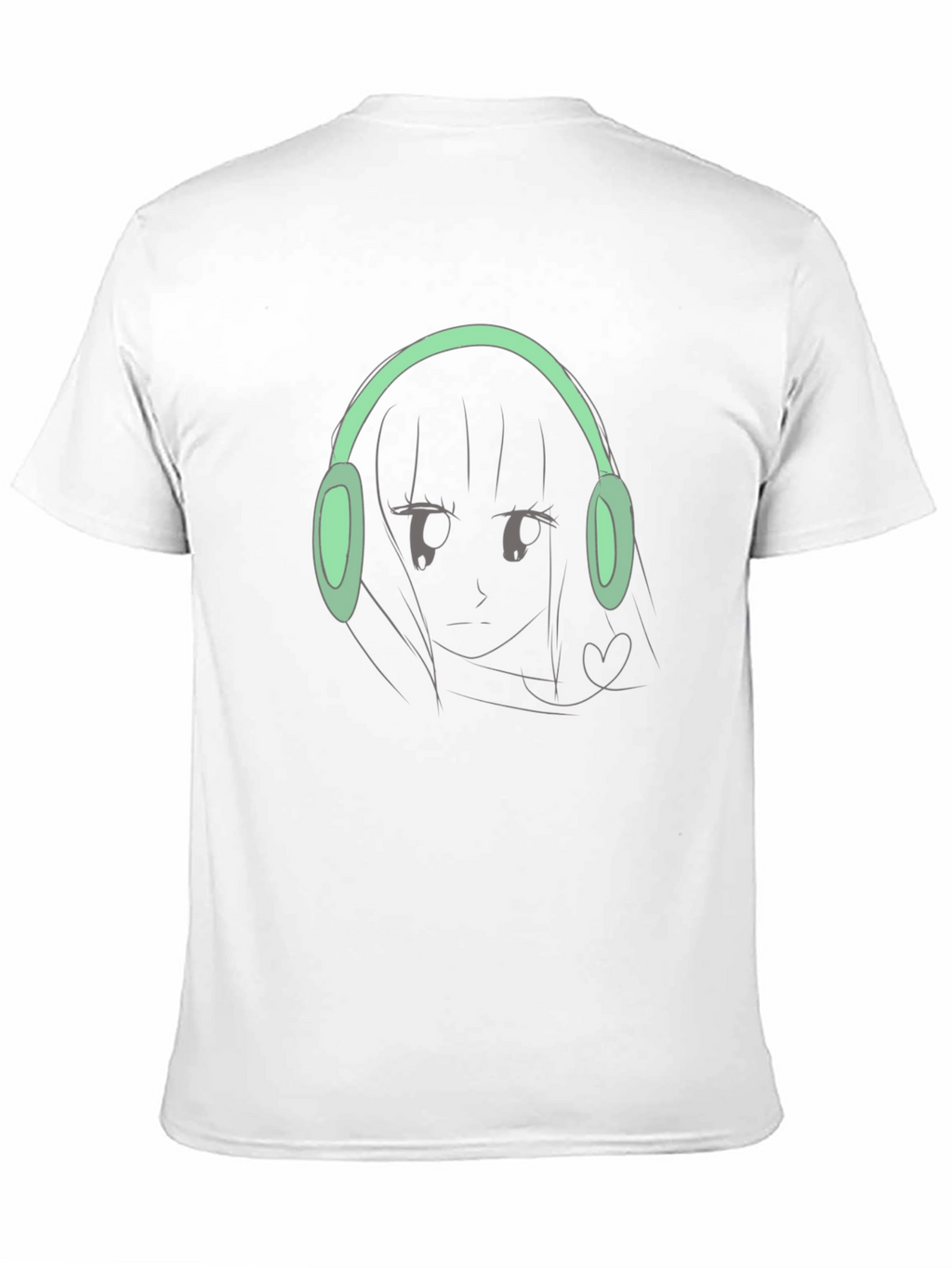 Anime Girl with Headphones Graphic Tee