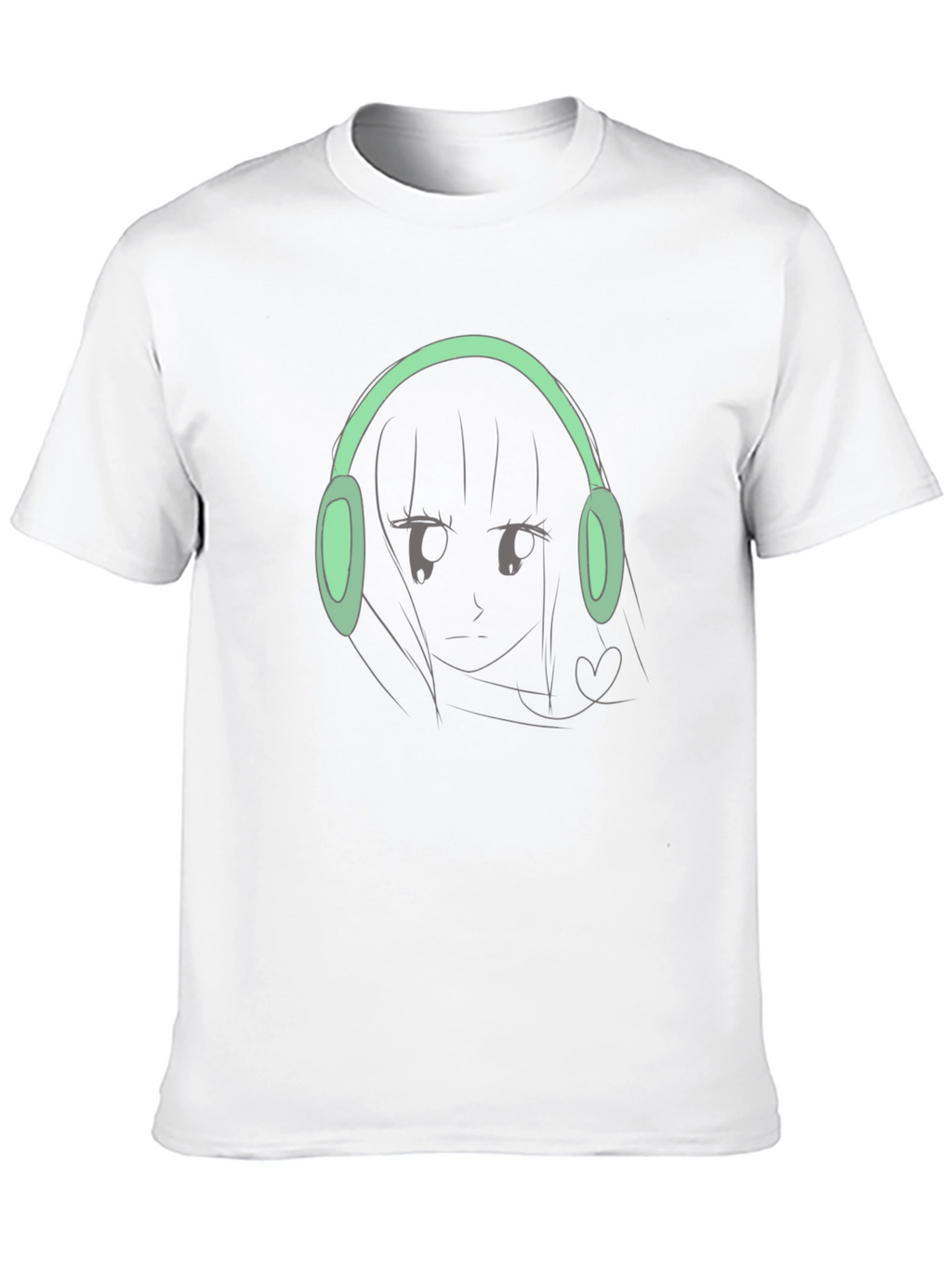 Anime Girl with Headphones Graphic Tee