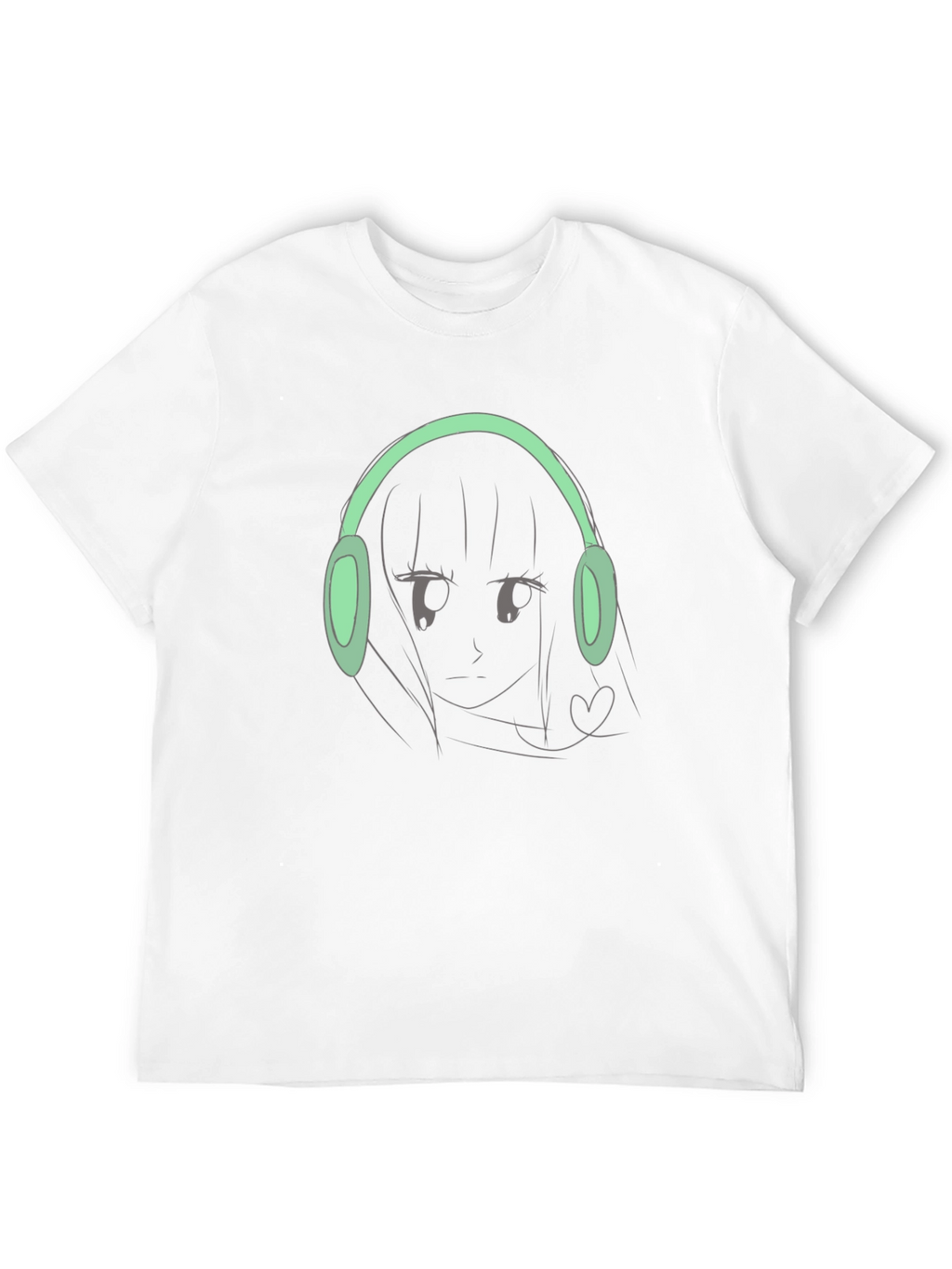 Anime Girl with Headphones Graphic Tee