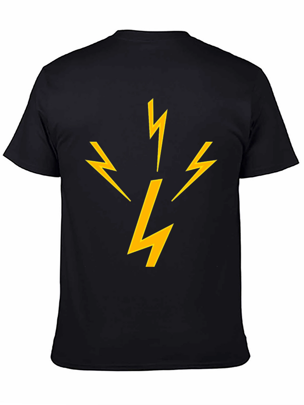 Lightning Bolt Graphic Tee - Black Cotton T-Shirt