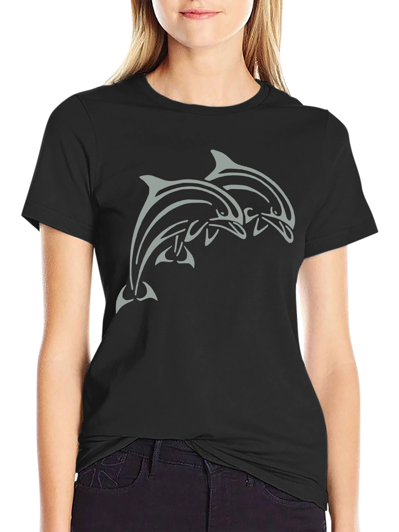Dolphin Duo Black T-Shirt