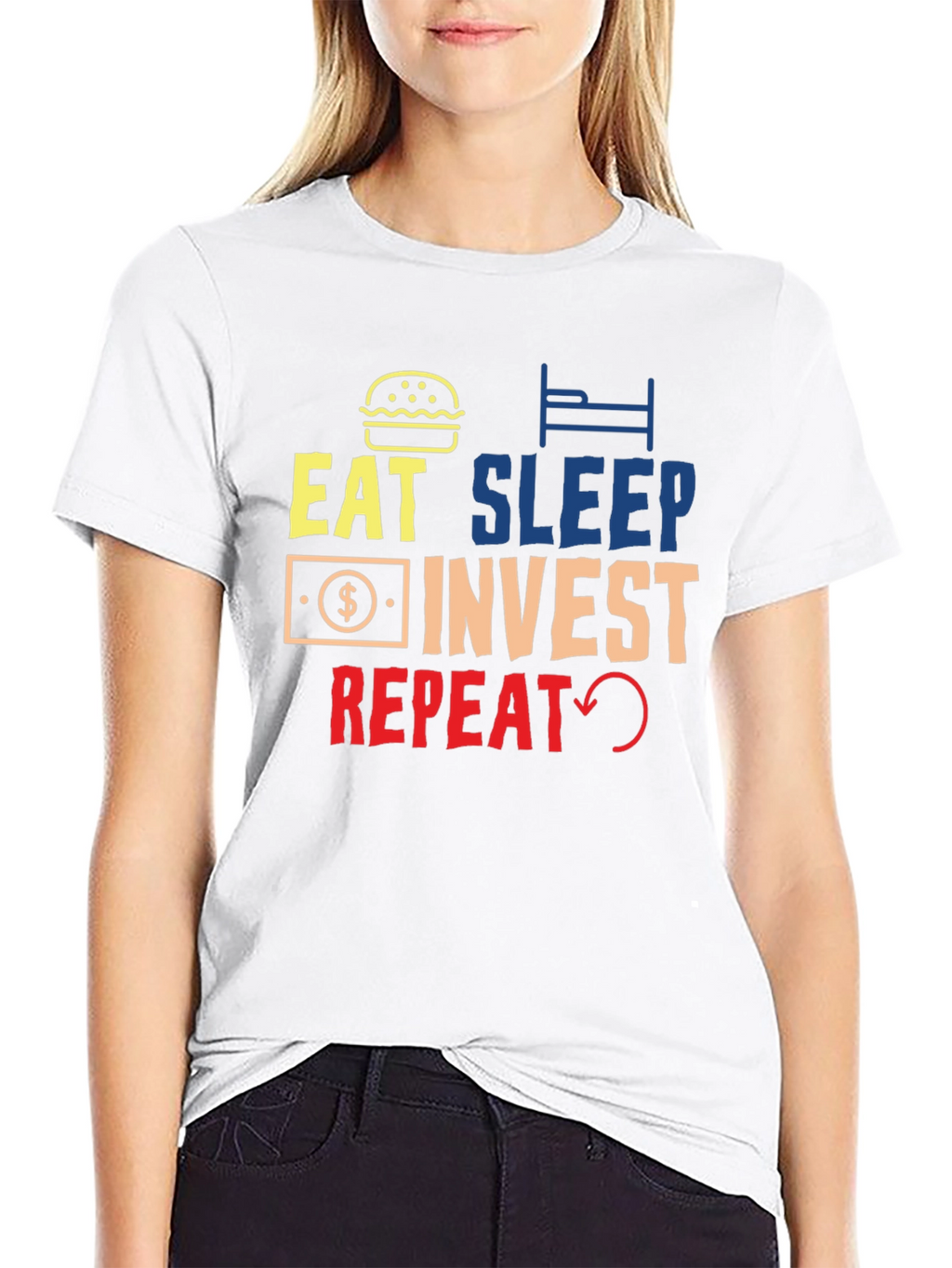 Eat Sleep Invest Repeat Graphic Tee