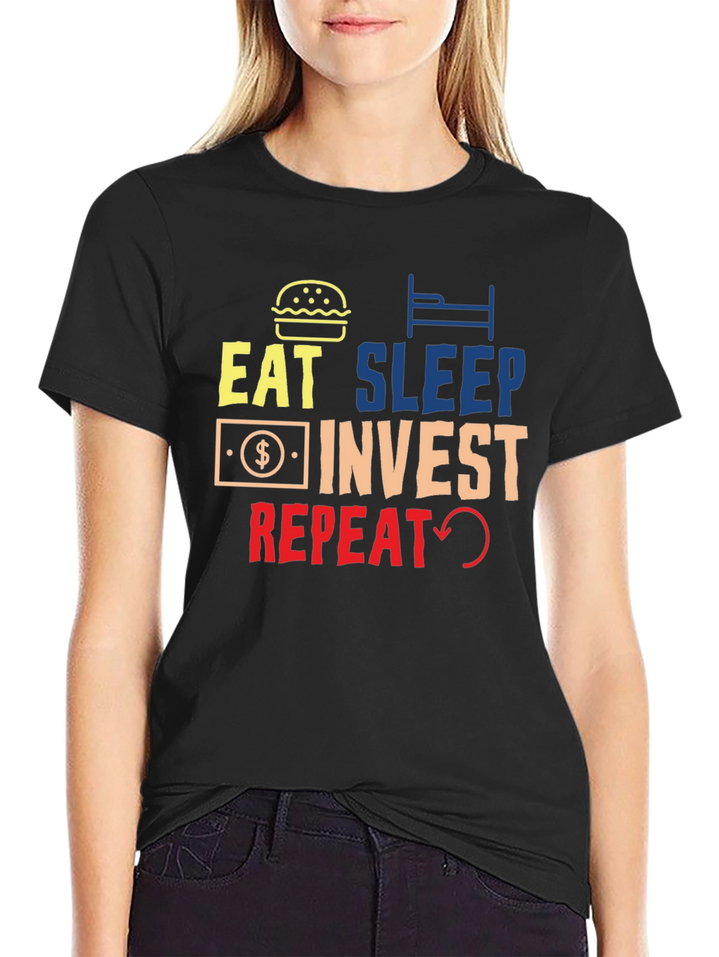 Eat Sleep Invest Repeat Graphic Tee