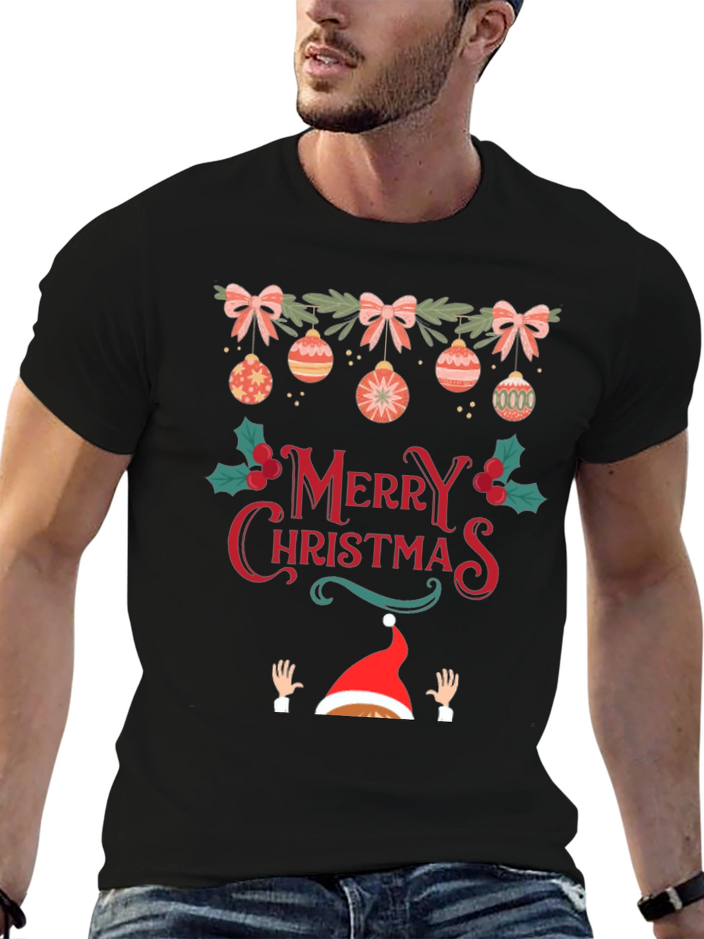 Festive Merry Christmas Graphic Tee