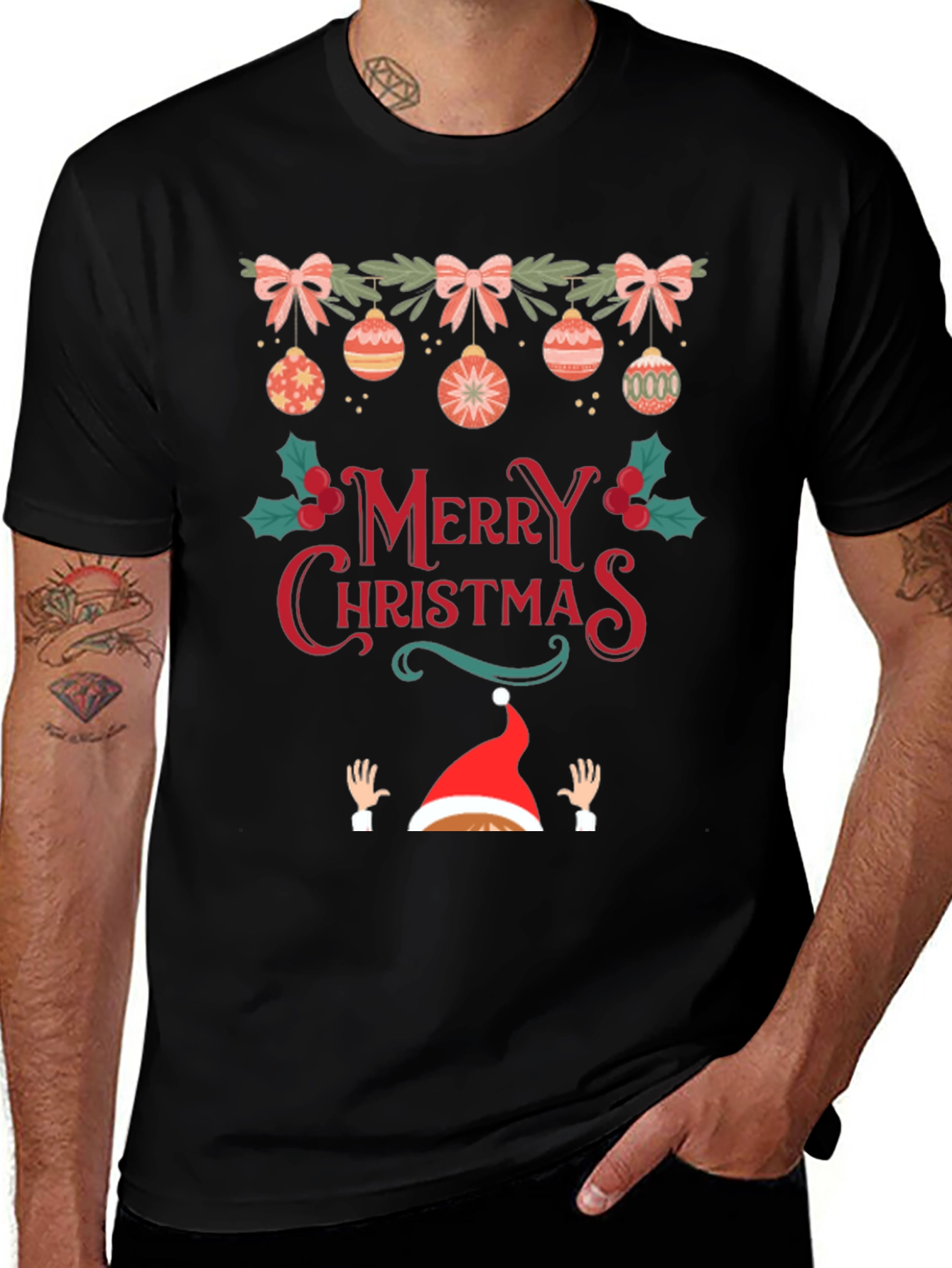 Festive Merry Christmas Graphic Tee