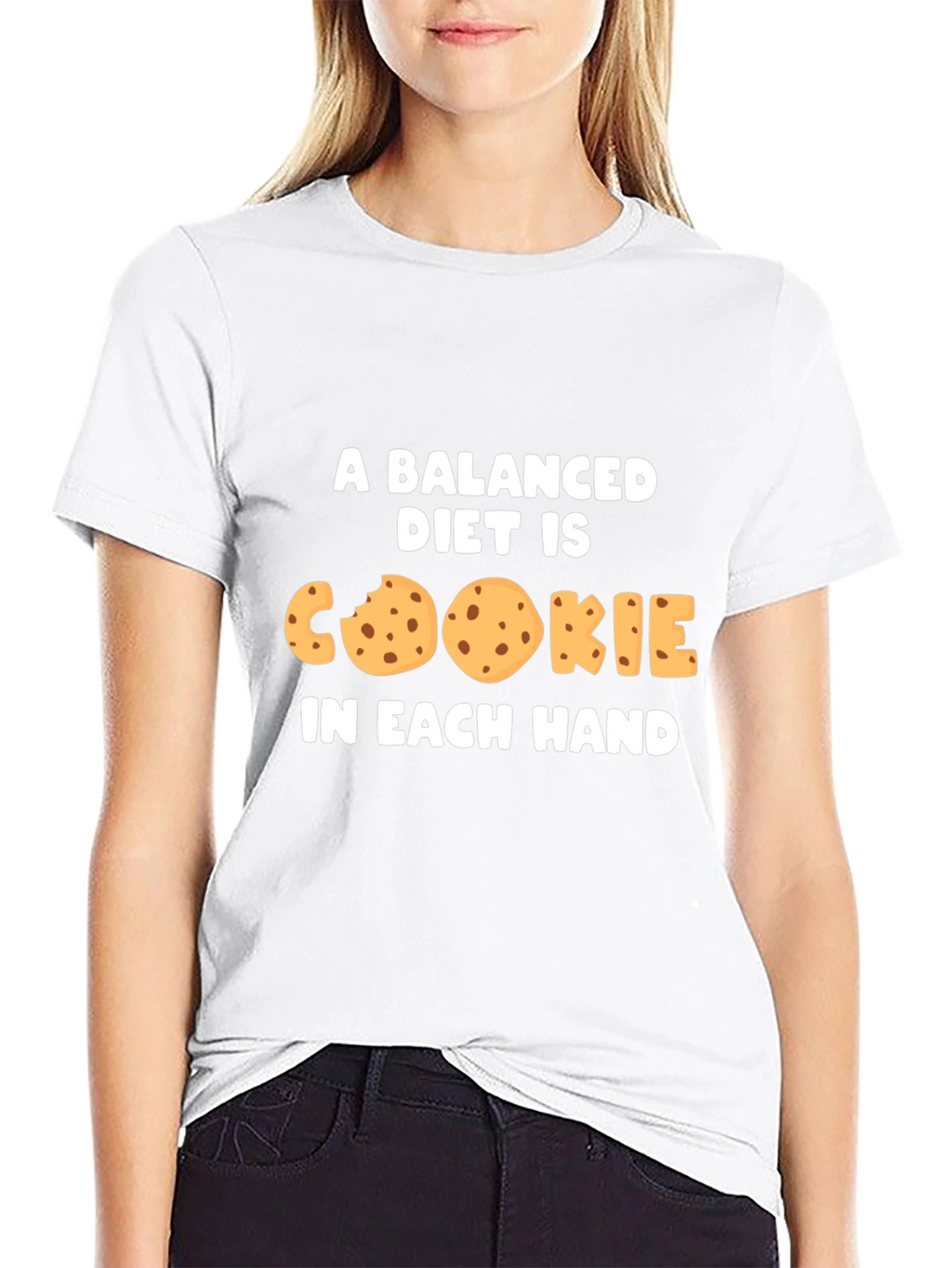 Balanced Diet Cookie Humor Graphic T-Shirt