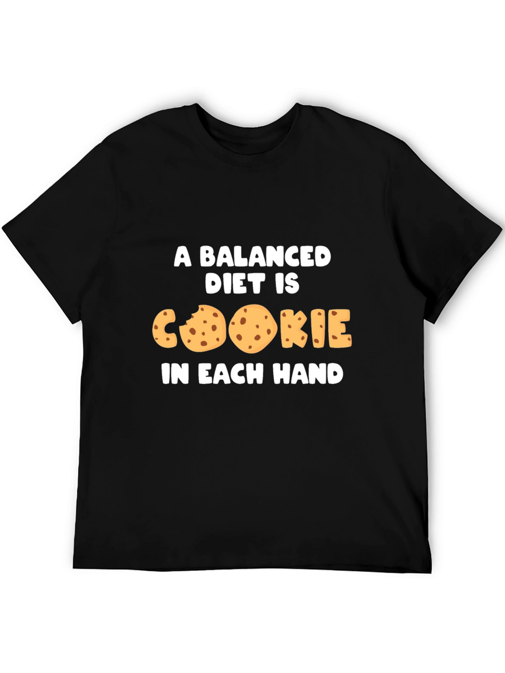 Balanced Diet Cookie Humor Graphic T-Shirt