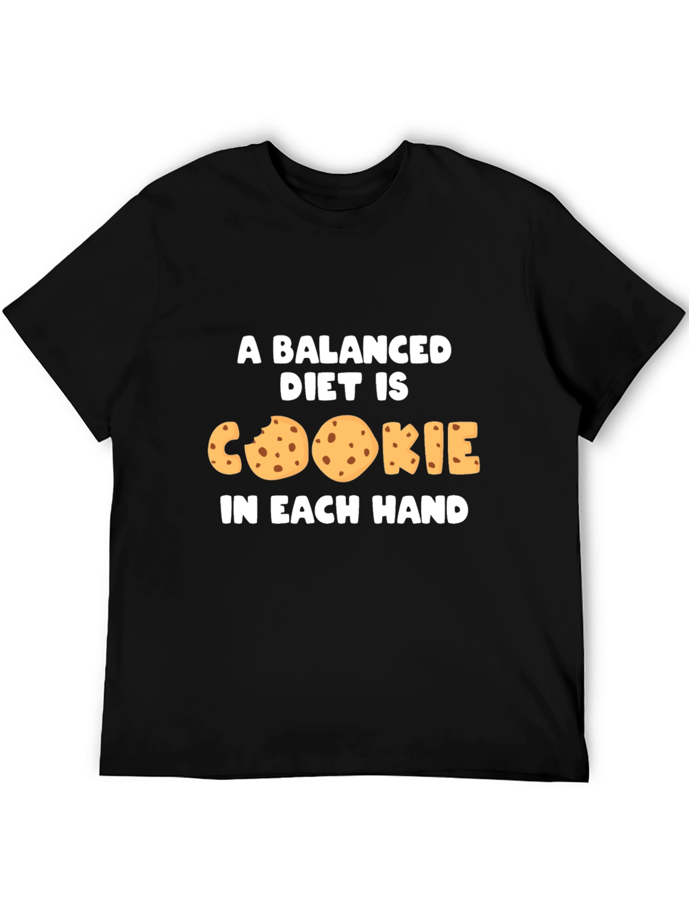 Balanced Diet Cookie Humor Graphic T-Shirt