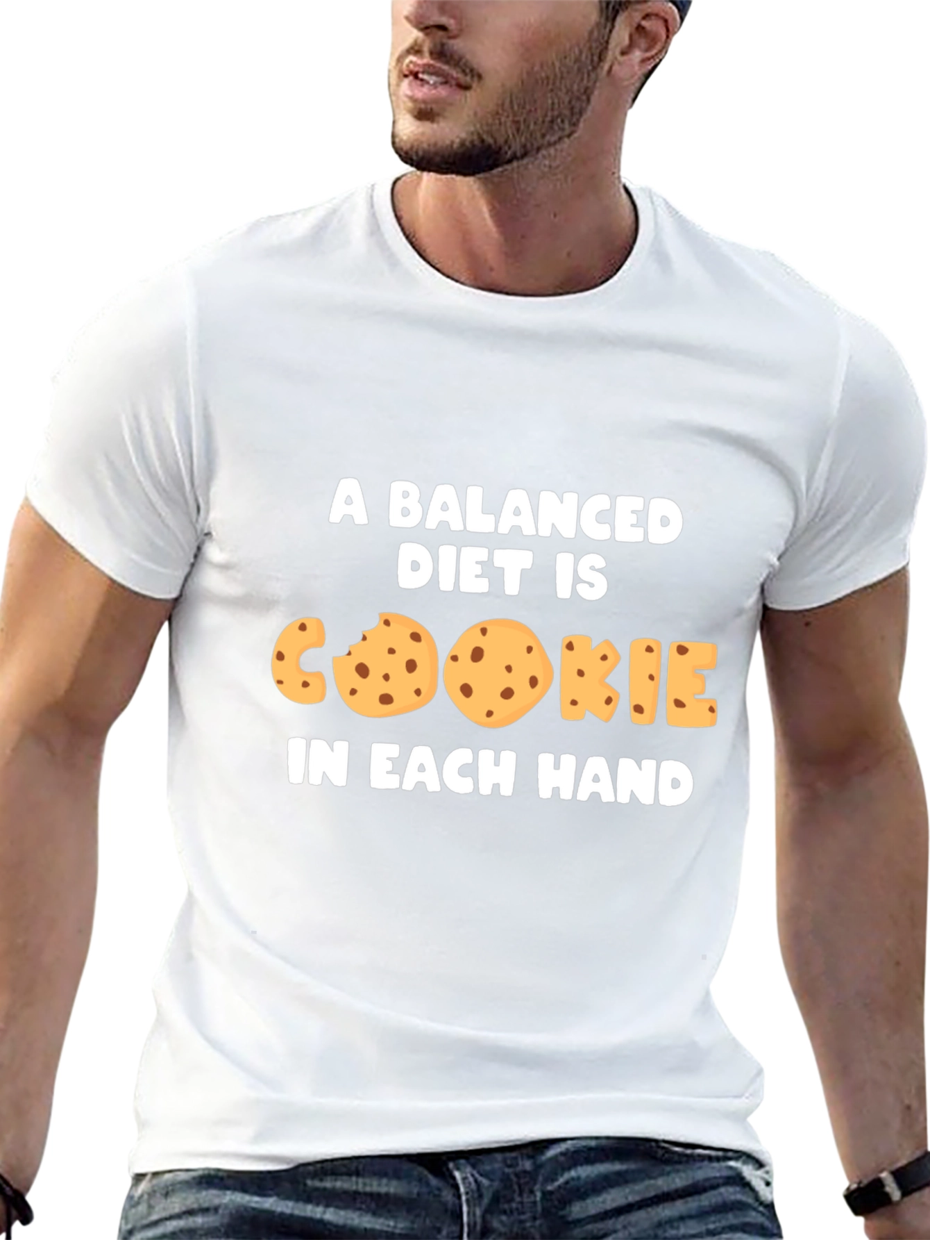 Balanced Diet Cookie Humor Graphic T-Shirt