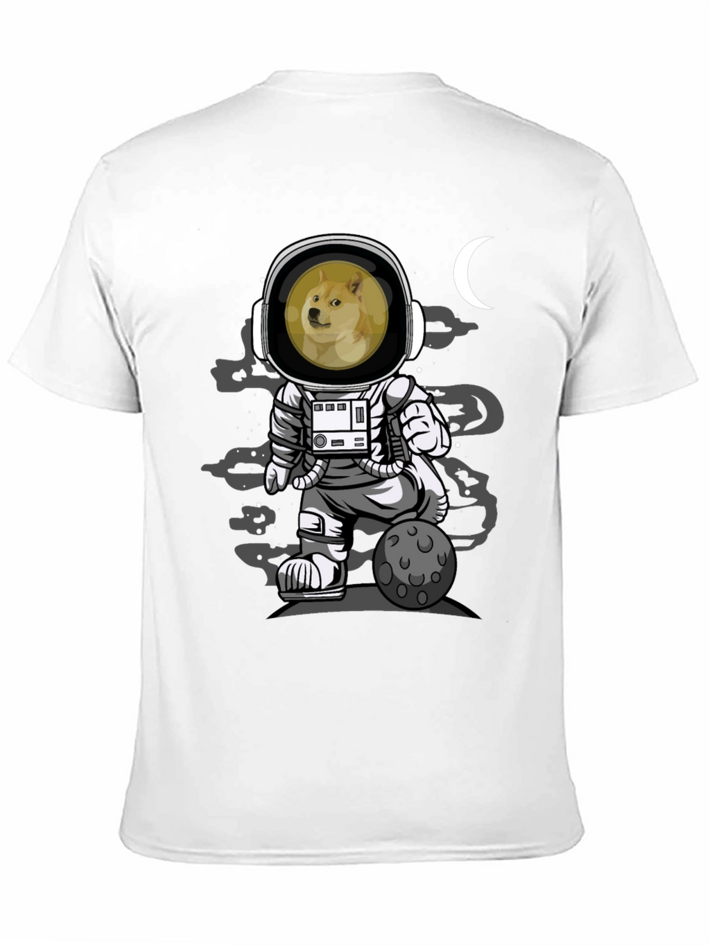 Doge Astronaut Black T-Shirt - Meme Apparel