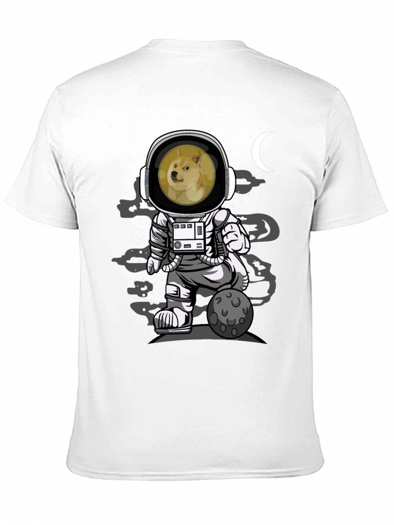 Doge Astronaut Black T-Shirt - Meme Apparel