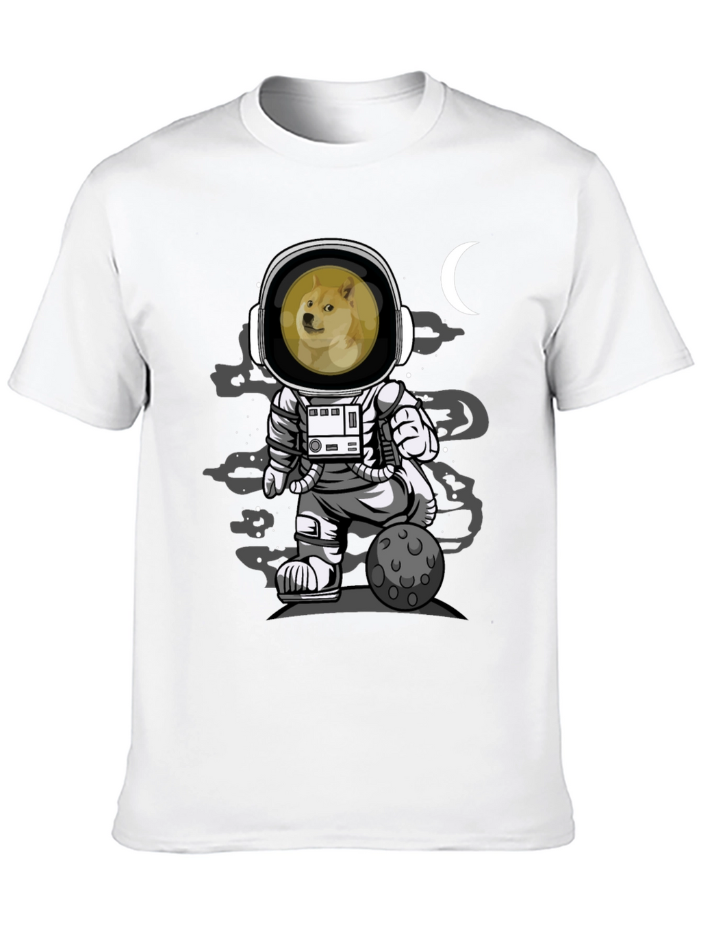 Doge Astronaut Black T-Shirt - Meme Apparel