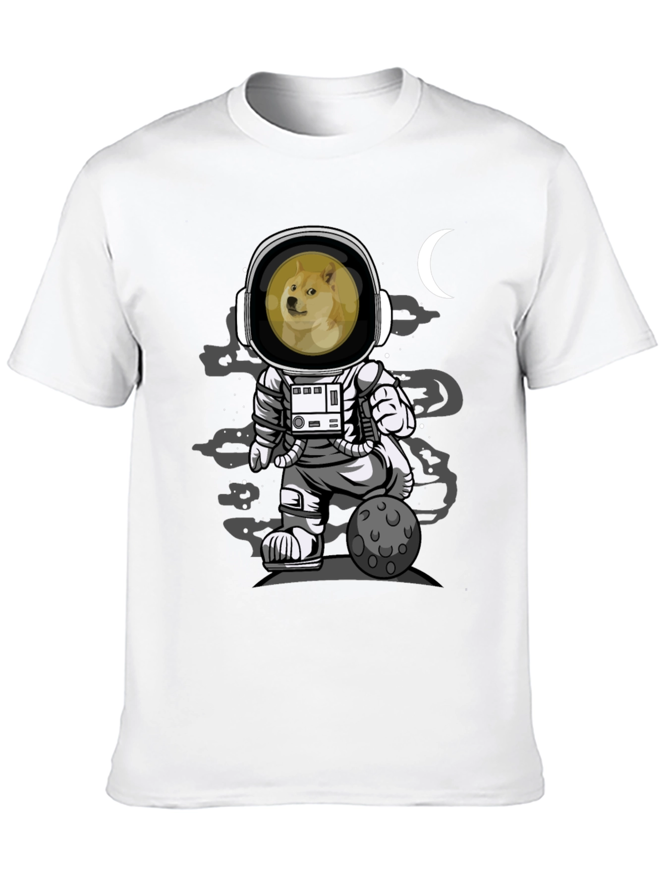 Doge Astronaut Black T-Shirt - Meme Apparel