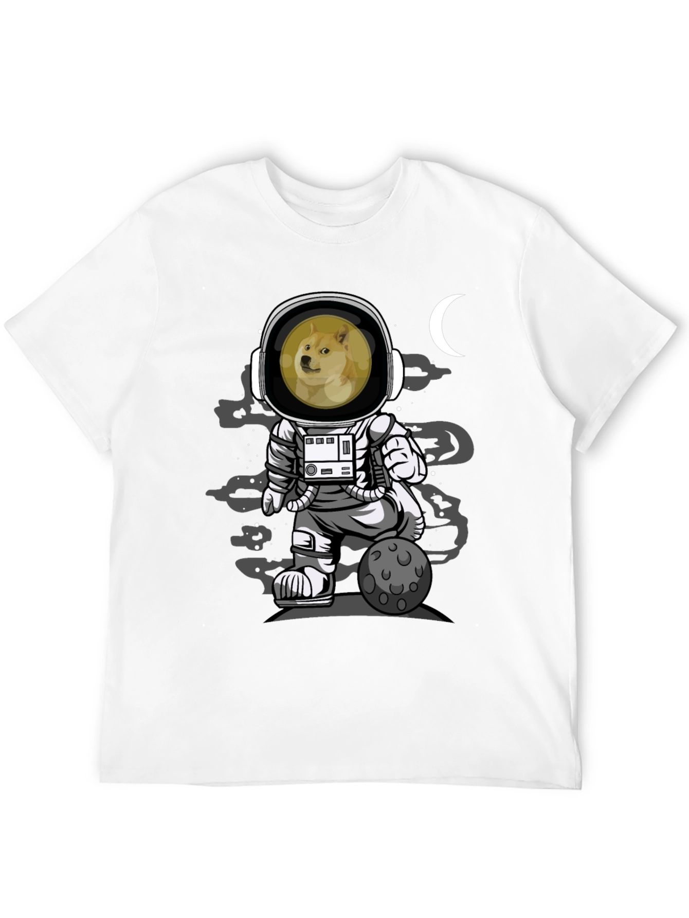 Doge Astronaut Black T-Shirt - Meme Apparel