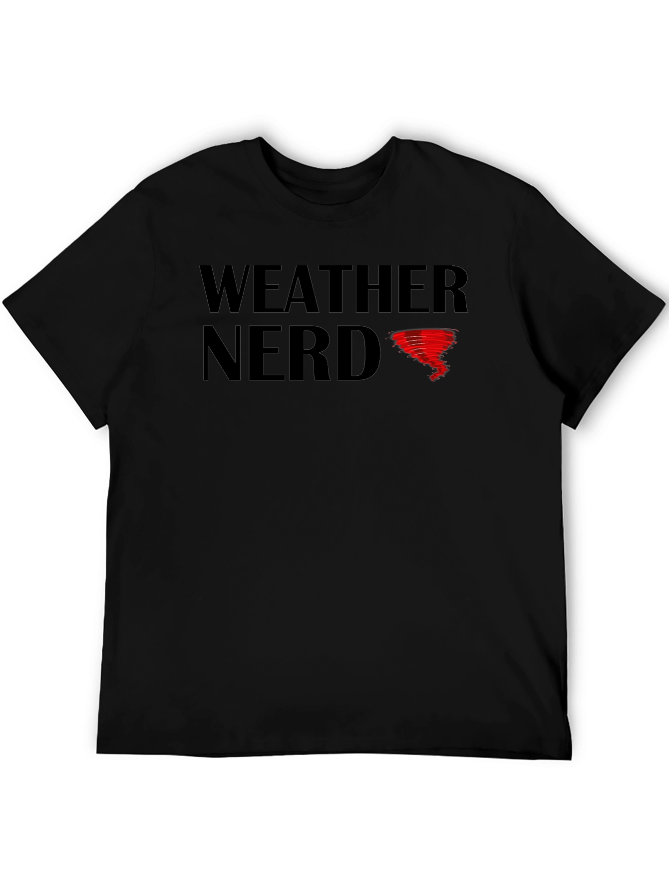 Weather Nerd Tornado Graphic Tee - Black Cotton T-Shirt