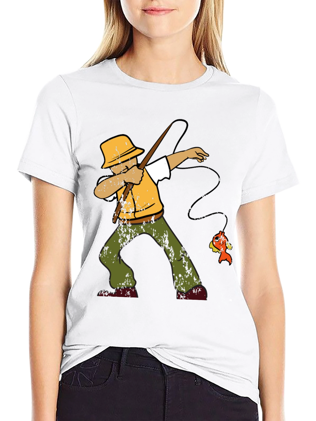 Dabbing Fisherman Graphic T-Shirt