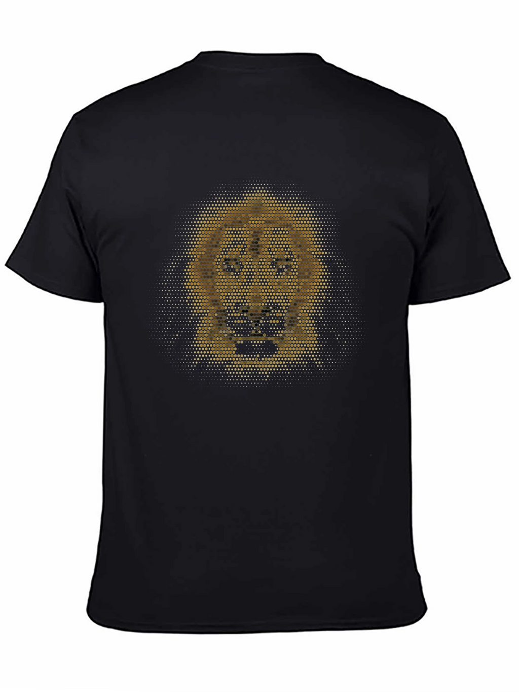 Lion Dot Art Graphic T-Shirt - Black