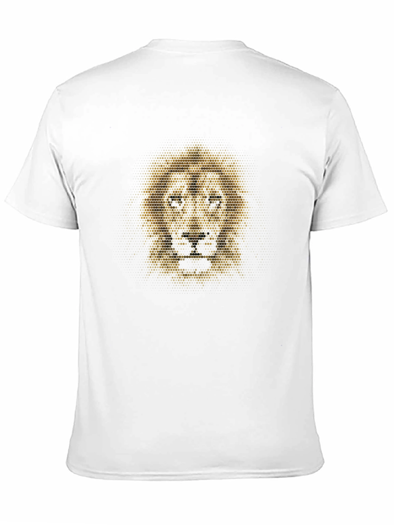 Lion Dot Art Graphic T-Shirt - Black