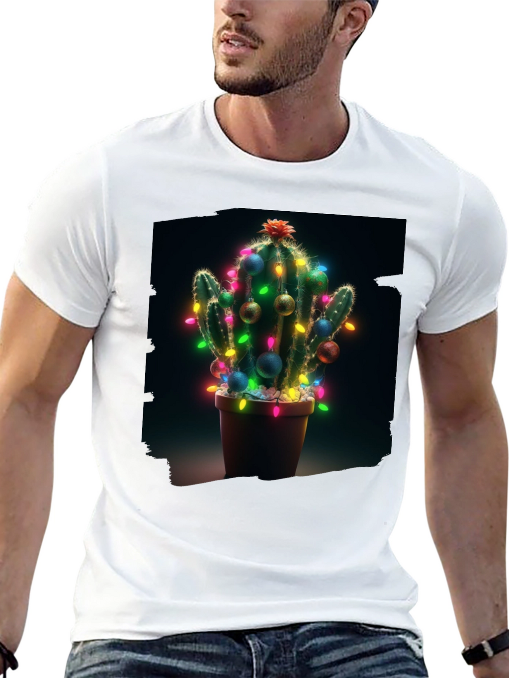 Festive Cactus T-Shirt - Holiday Cheer