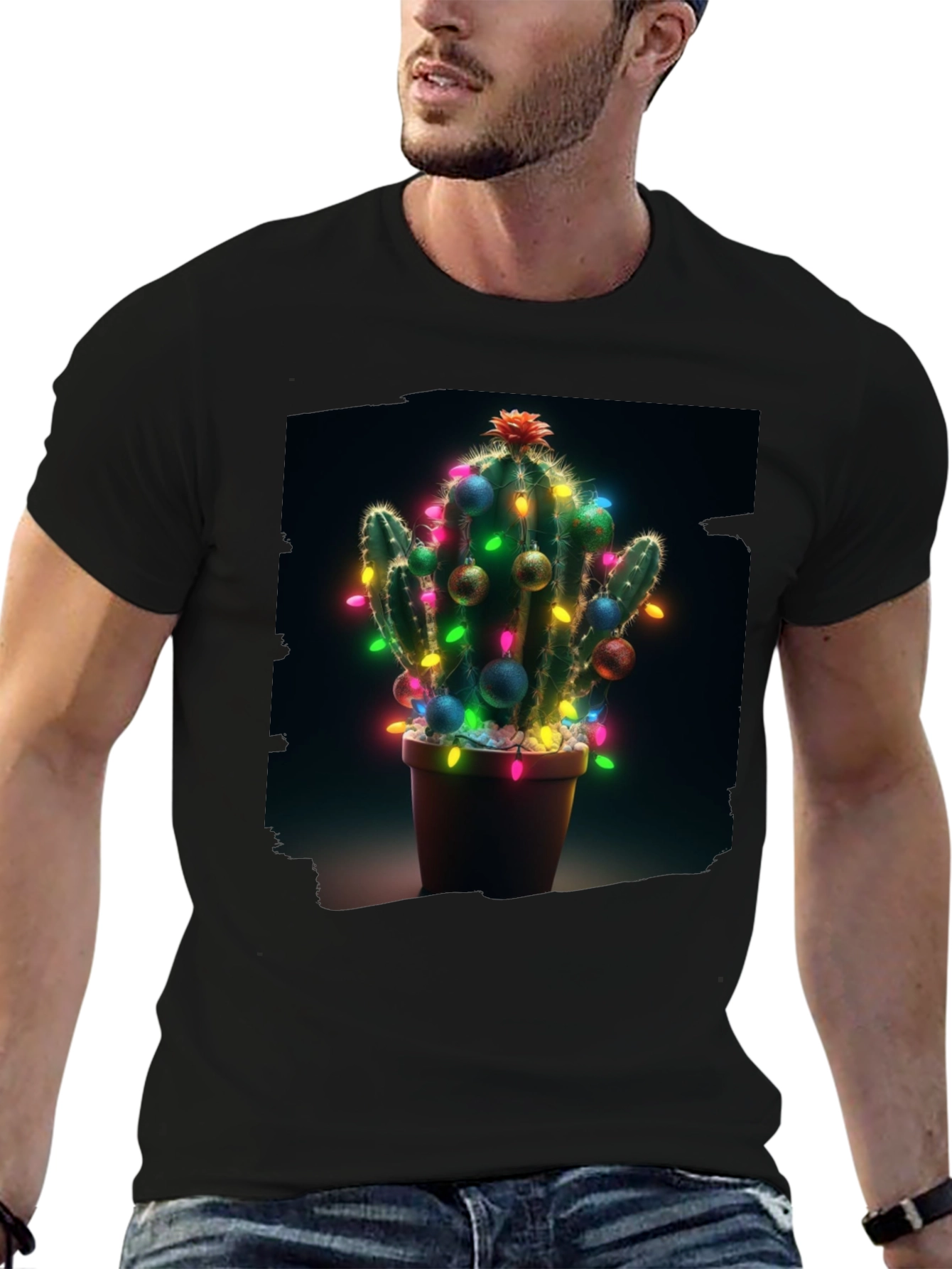 Festive Cactus T-Shirt - Holiday Cheer